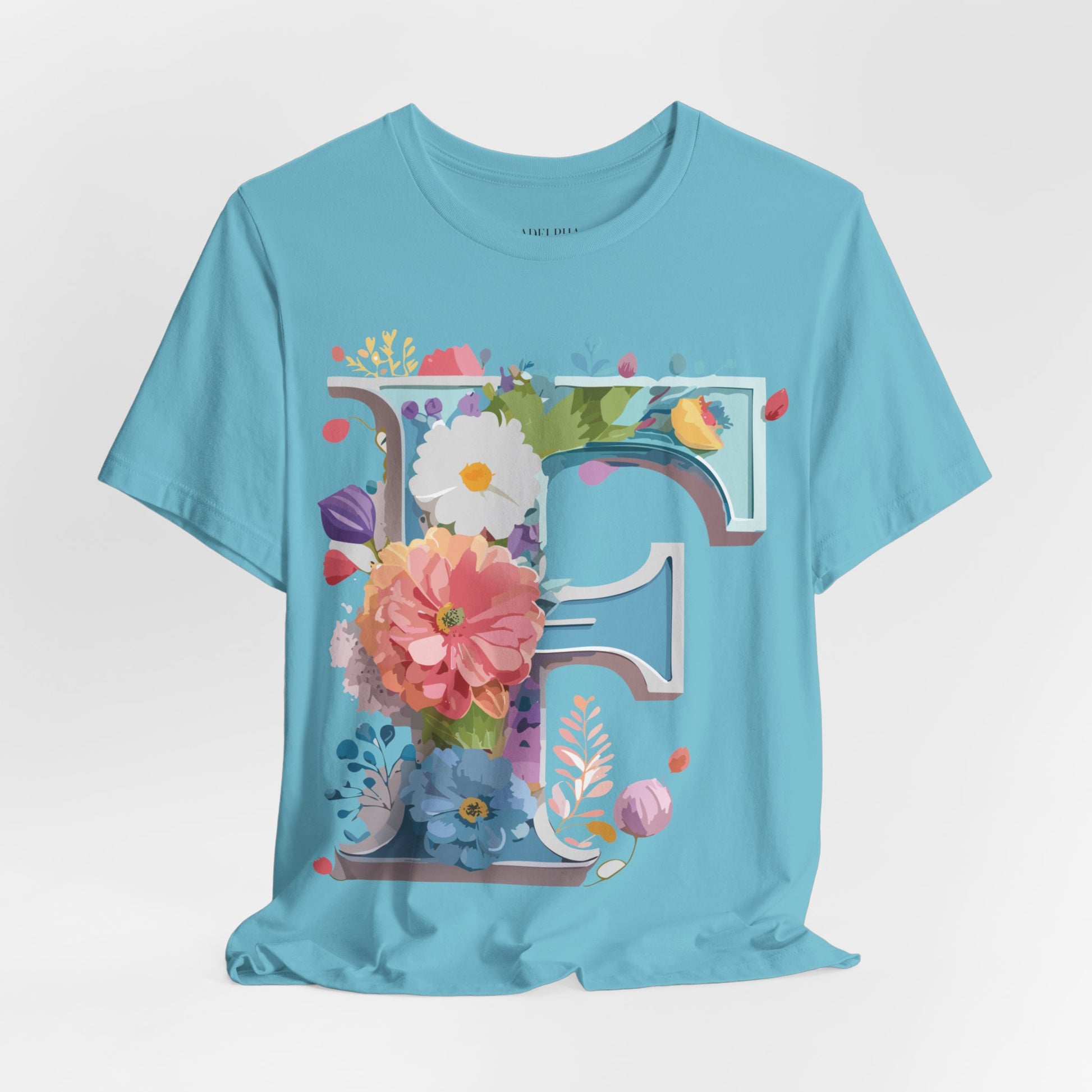 Natural Cotton Tee Shirt - Letters Collection - F Printify