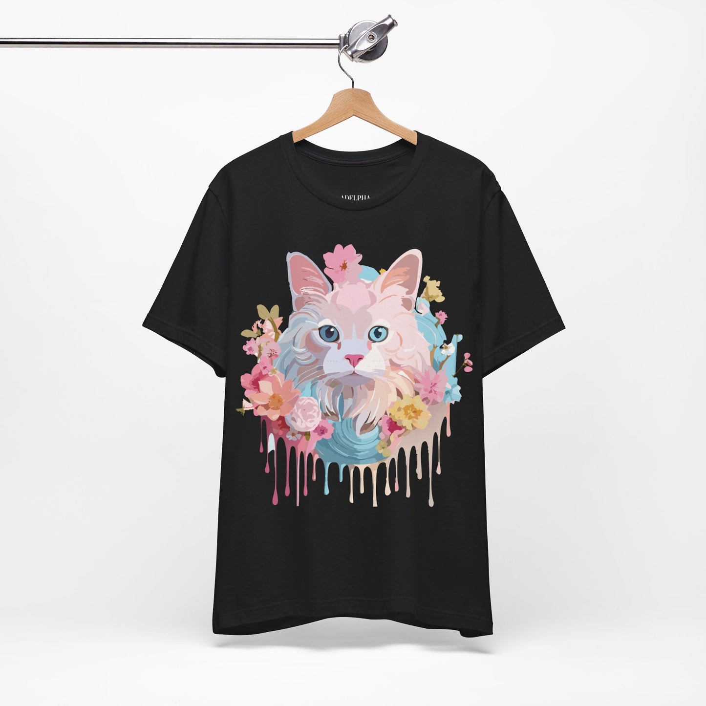Natural Cotton Tee Shirt with Cat Printify