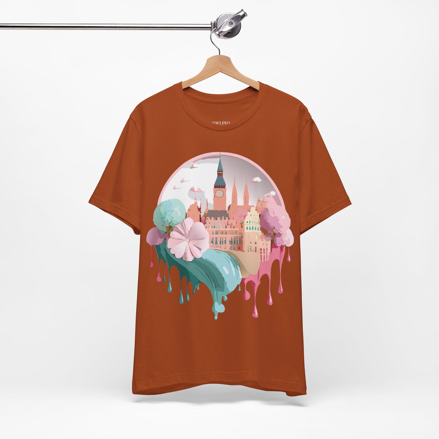 Natural Cotton Tee Shirt - Beautiful Places Collection - Prague Printify