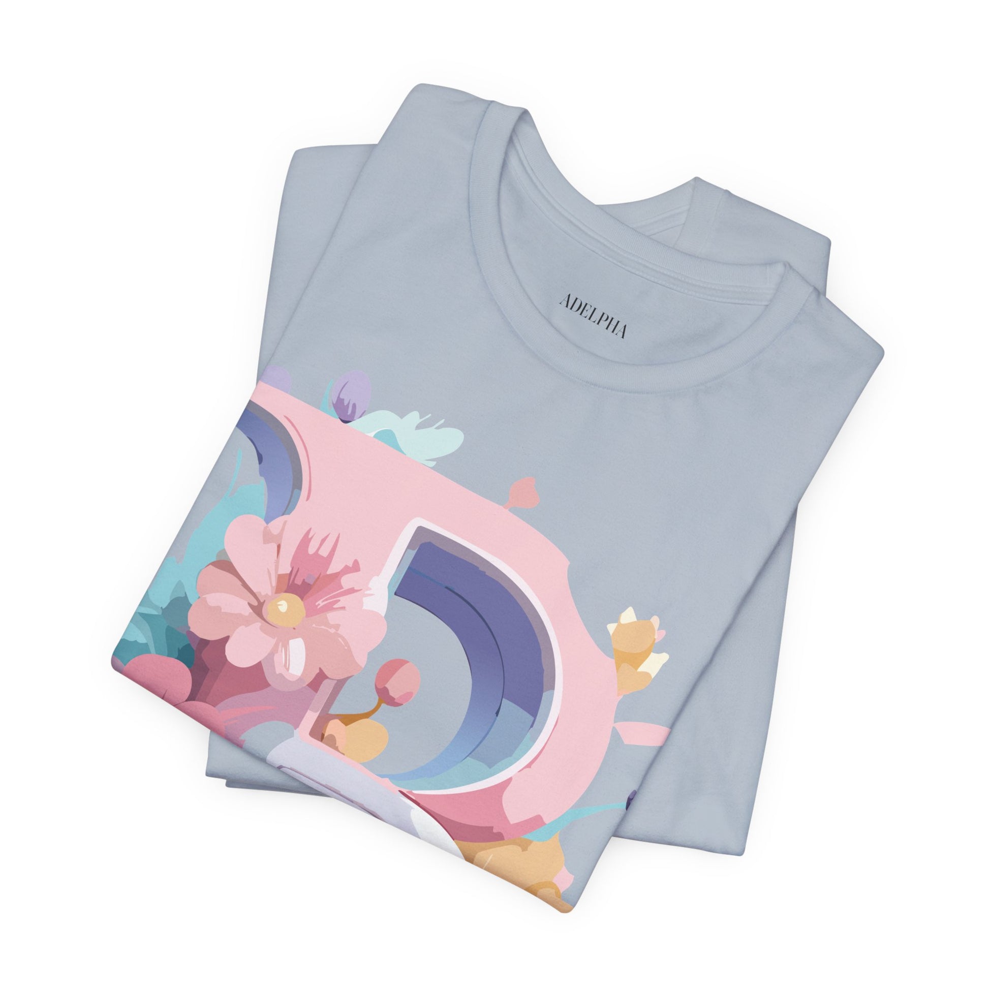 Natural Cotton Tee Shirt - Letters Collection - B Printify