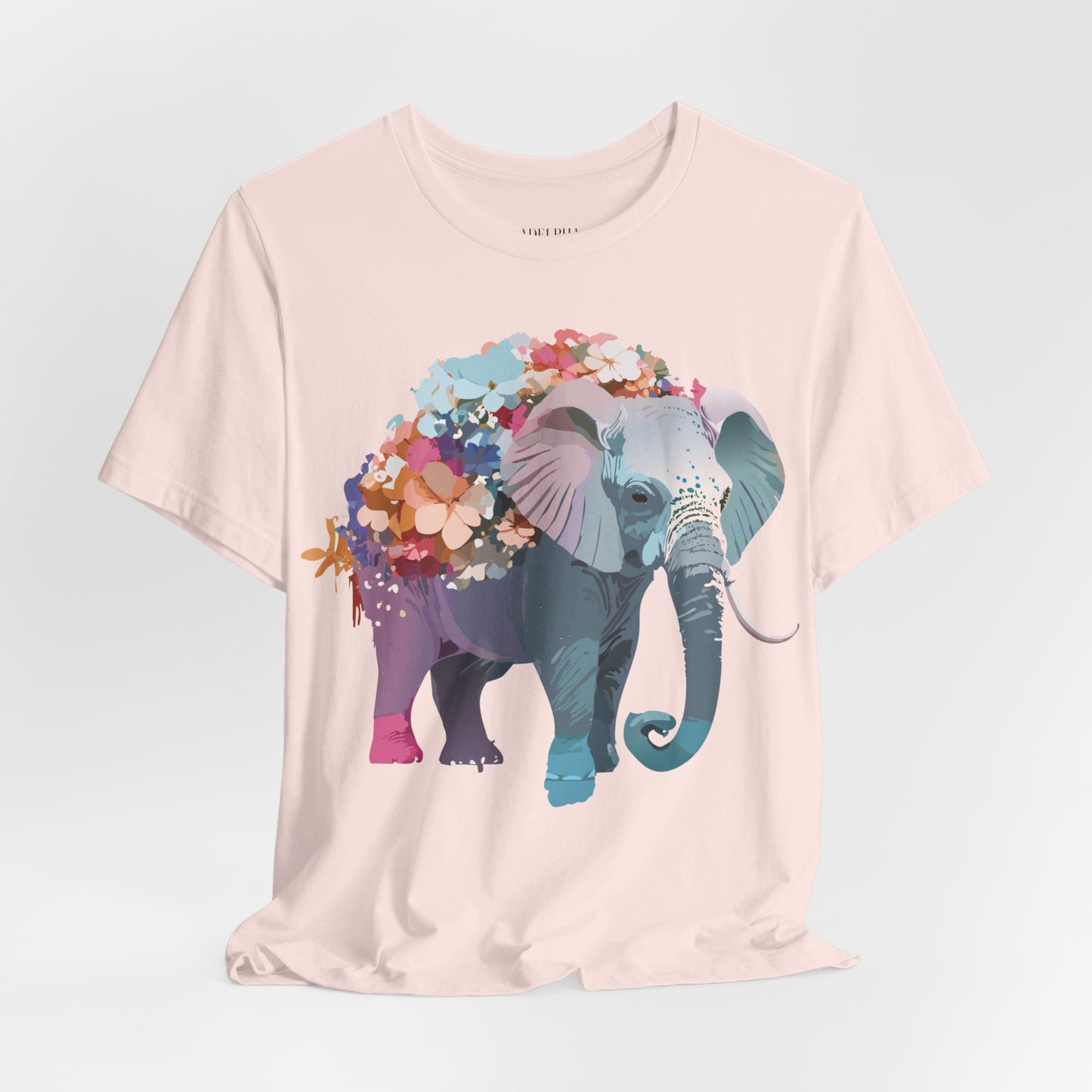 Natural Cotton Tee Shirt with Elephant Printify