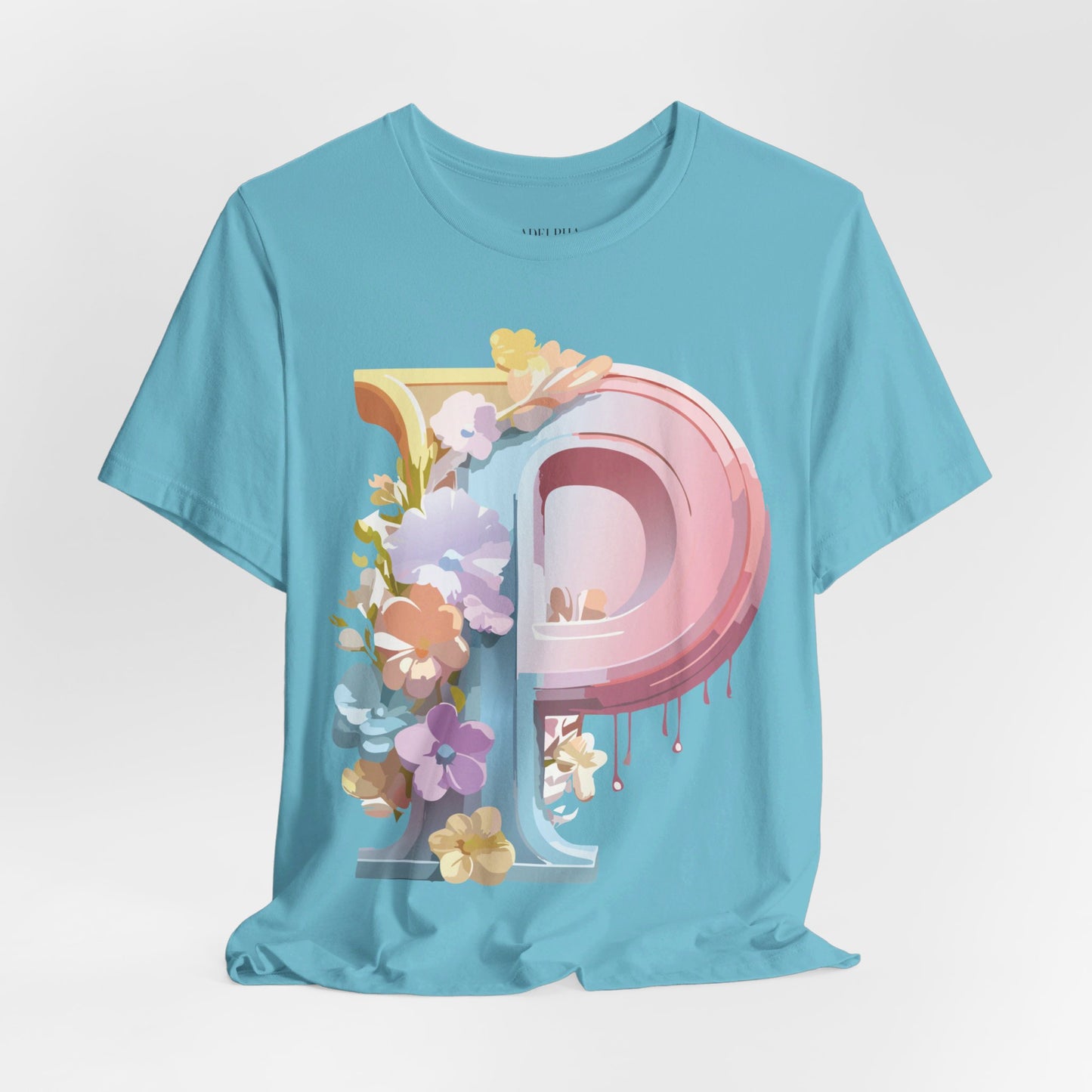 Natural Cotton Tee Shirt - Letters Collection - P Printify