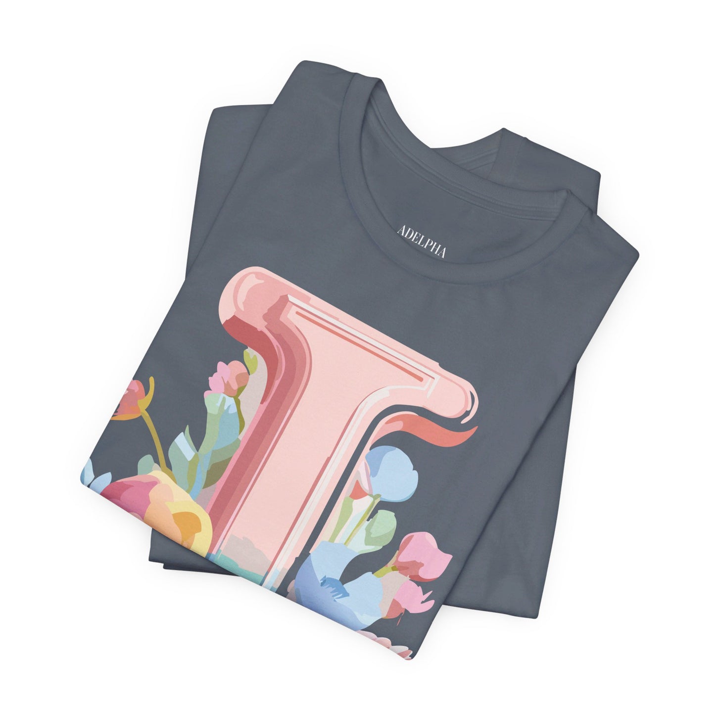 Natural Cotton Tee Shirt - Letters Collection - I Printify