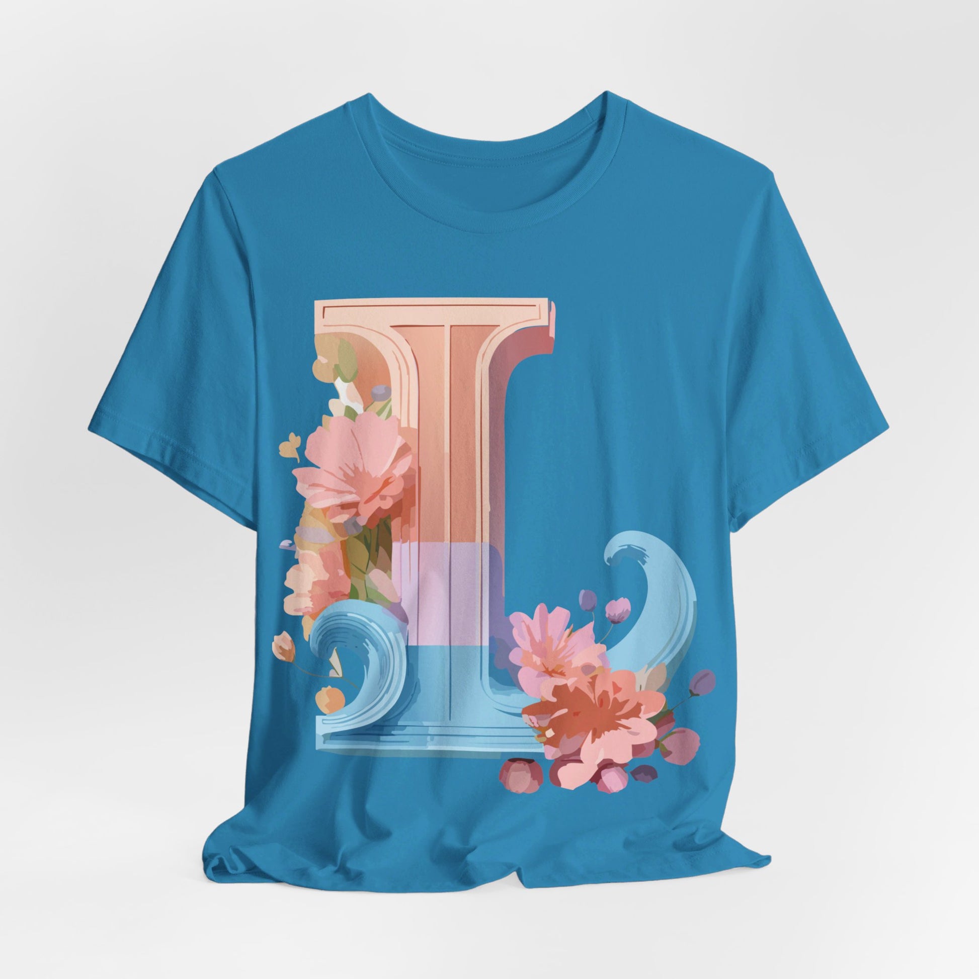 Natural Cotton Tee Shirt - Letters Collection - L Printify