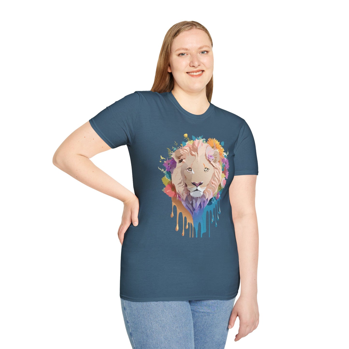Lion Shirt, Shirt with Lion, Floral Lion Tee, Shirt with Animals