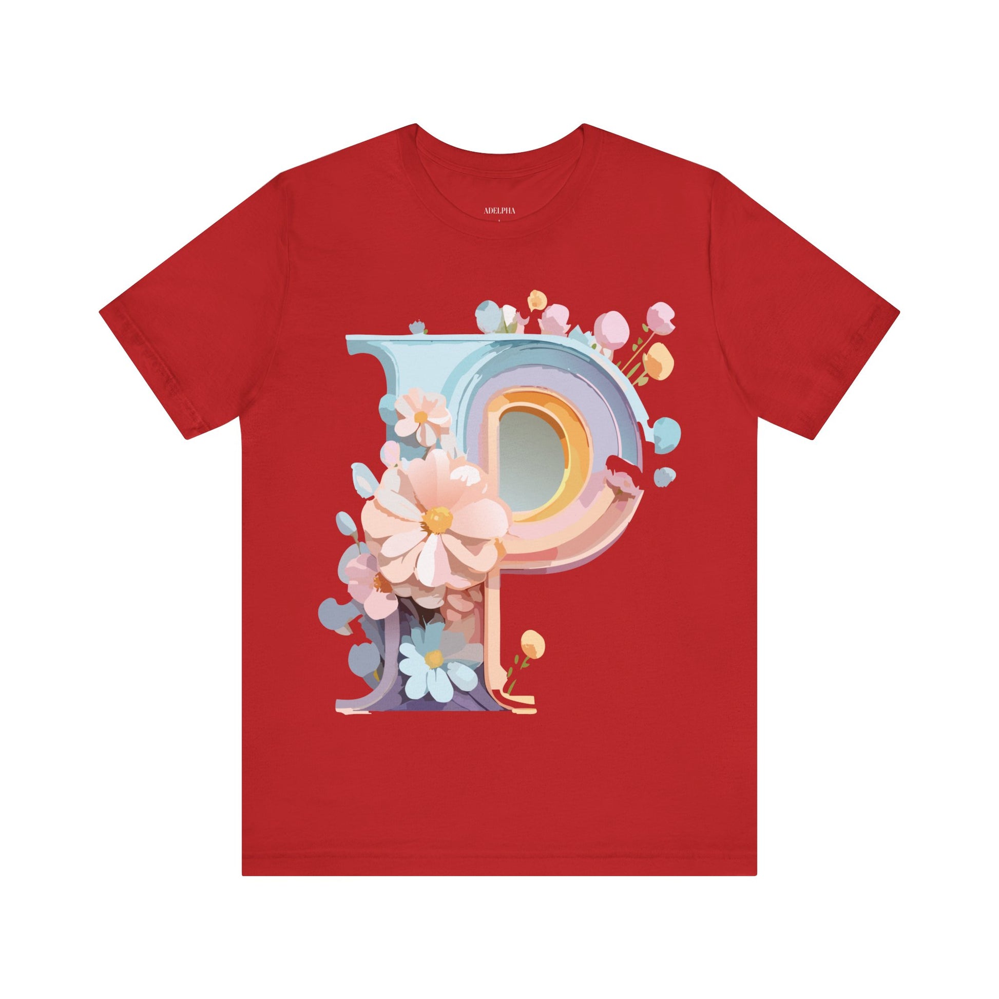 Natural Cotton Tee Shirt - Letters Collection - P Printify
