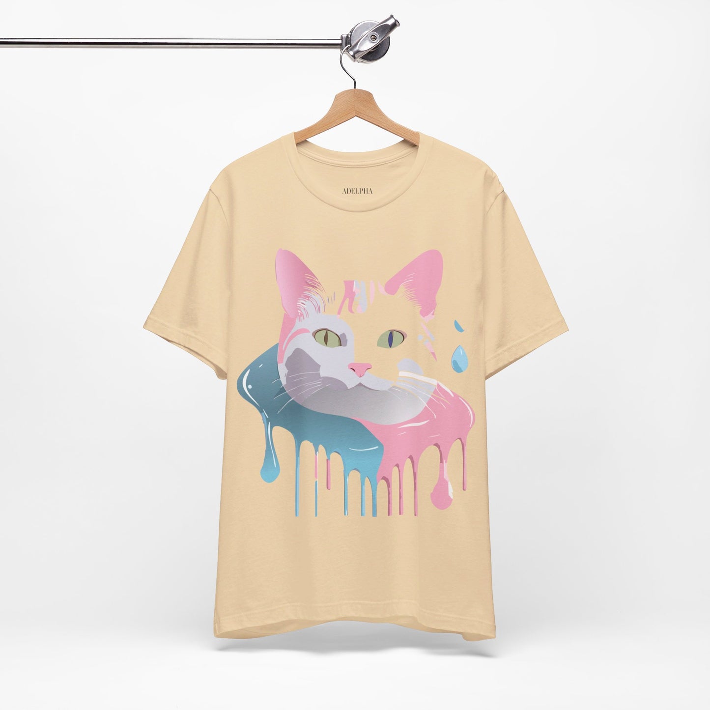 Natural Cotton Tee Shirt with Cat Printify