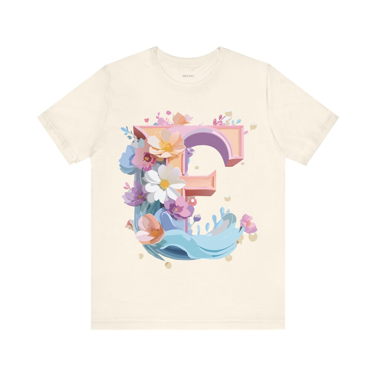 Natural Cotton Tee Shirt - Letters Collection - E Printify