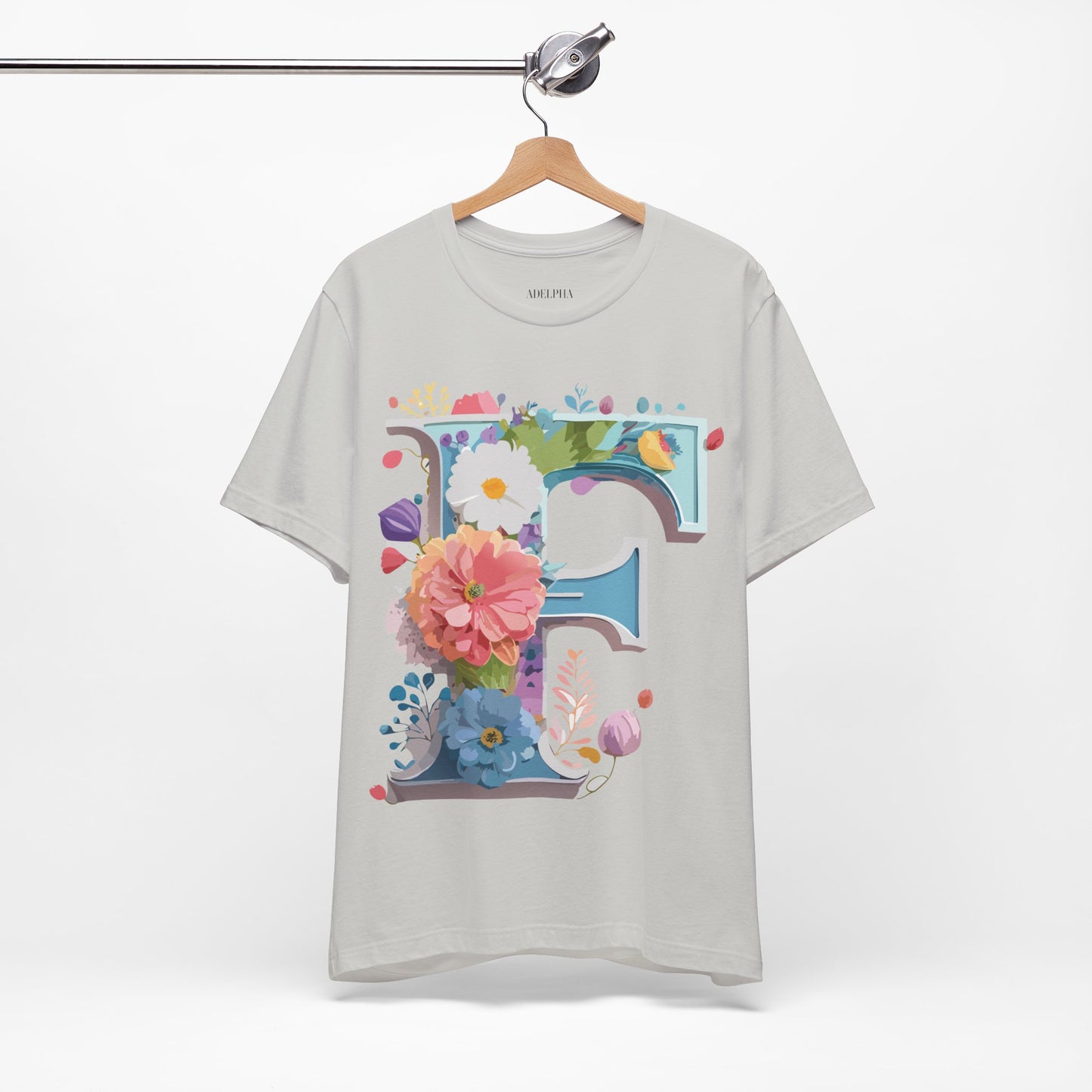 Natural Cotton Tee Shirt - Letters Collection - F Printify