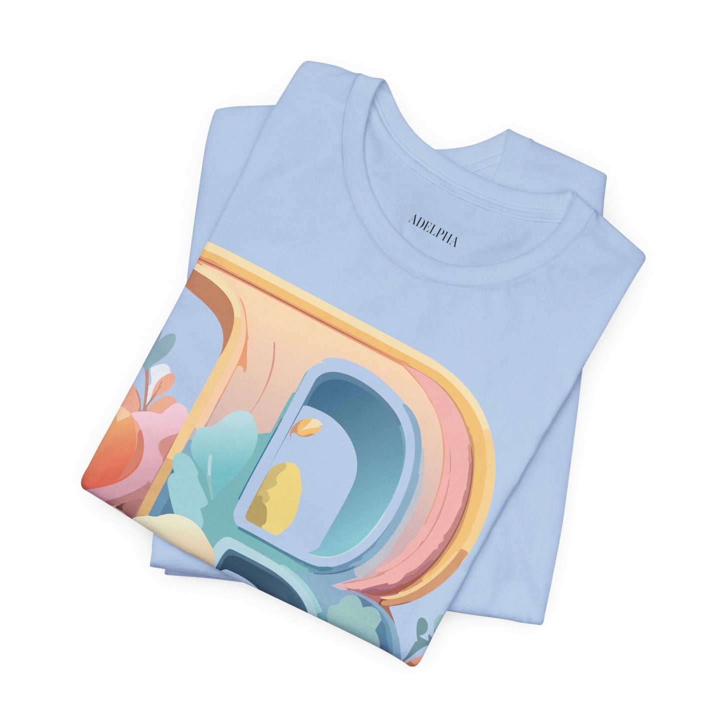 Natural Cotton Tee Shirt - Letters Collection - B Printify