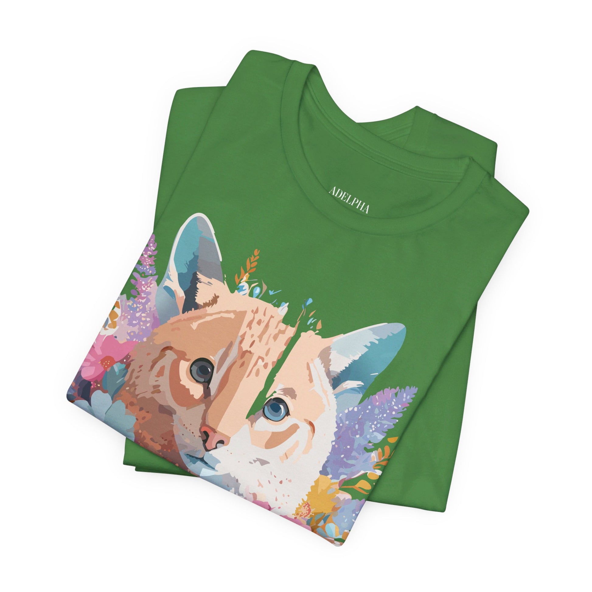 Natural Cotton Tee Shirt with Cat Printify