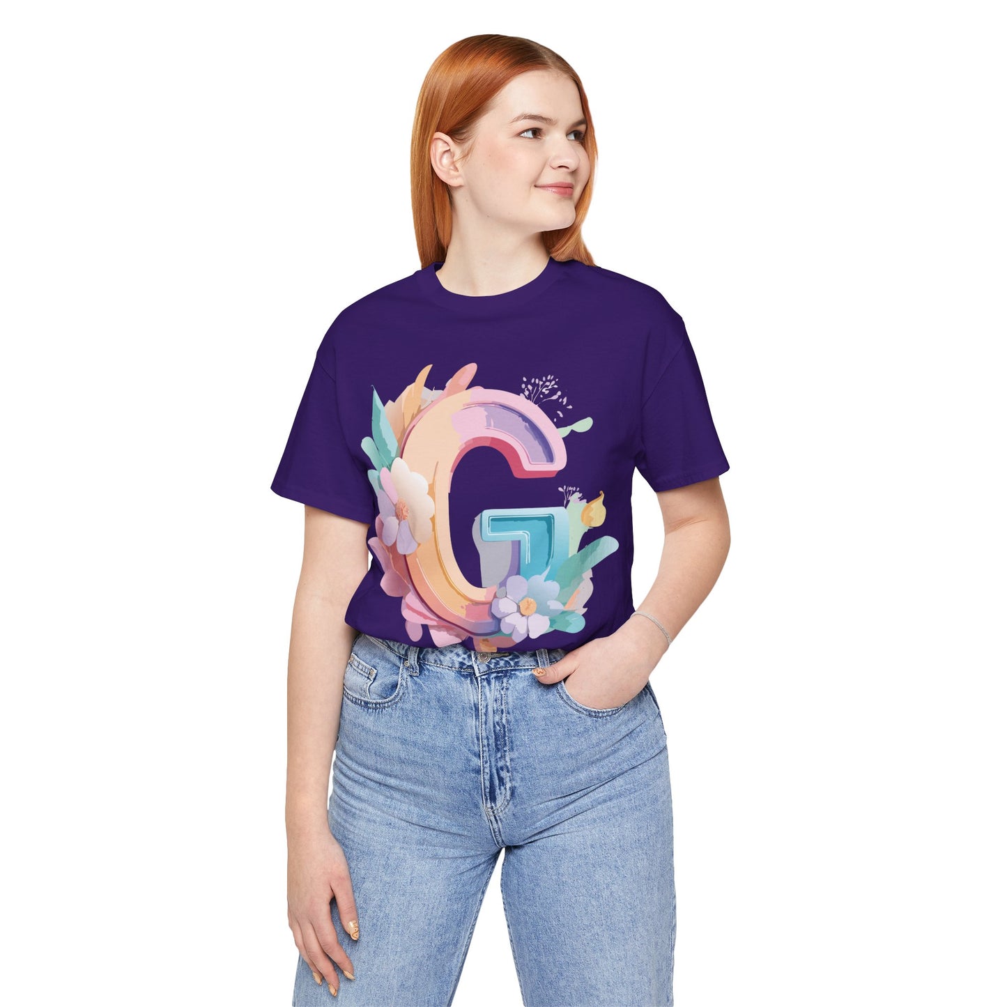 Natural Cotton Tee Shirt - Letters Collection - G Printify