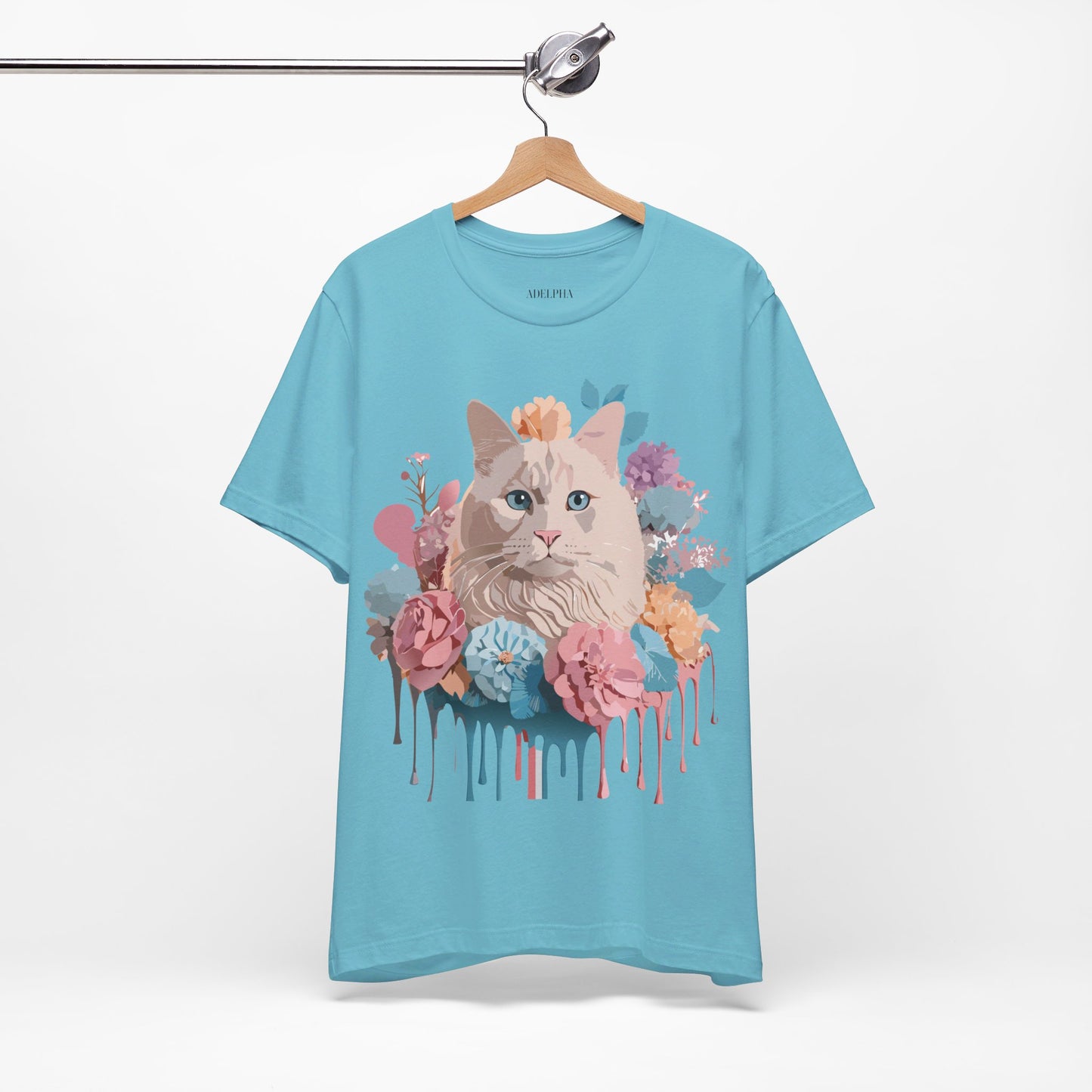 Natural Cotton Tee Shirt with Cat Printify
