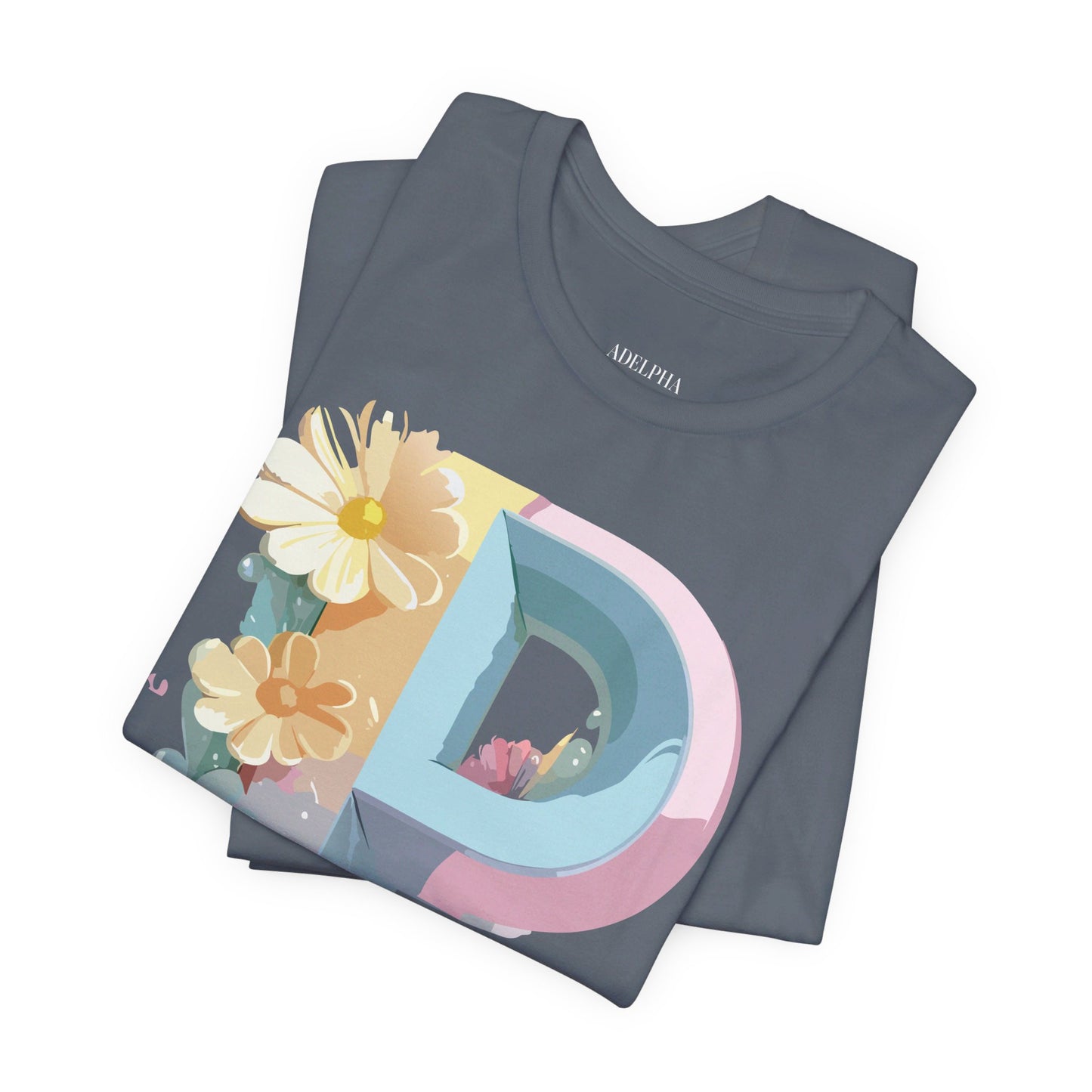 Natural Cotton Tee Shirt - Letters Collection - P Printify