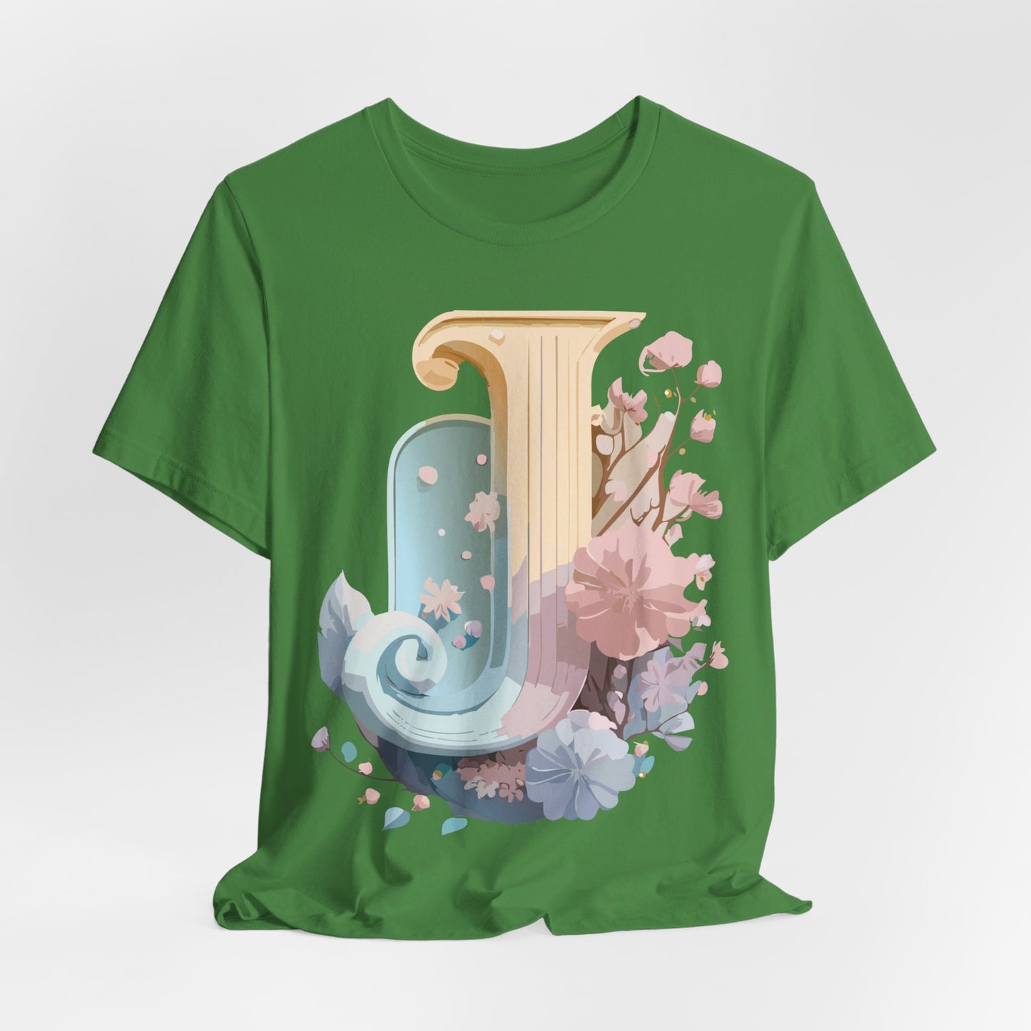 Natural Cotton Tee Shirt - Letters Collection - J Printify