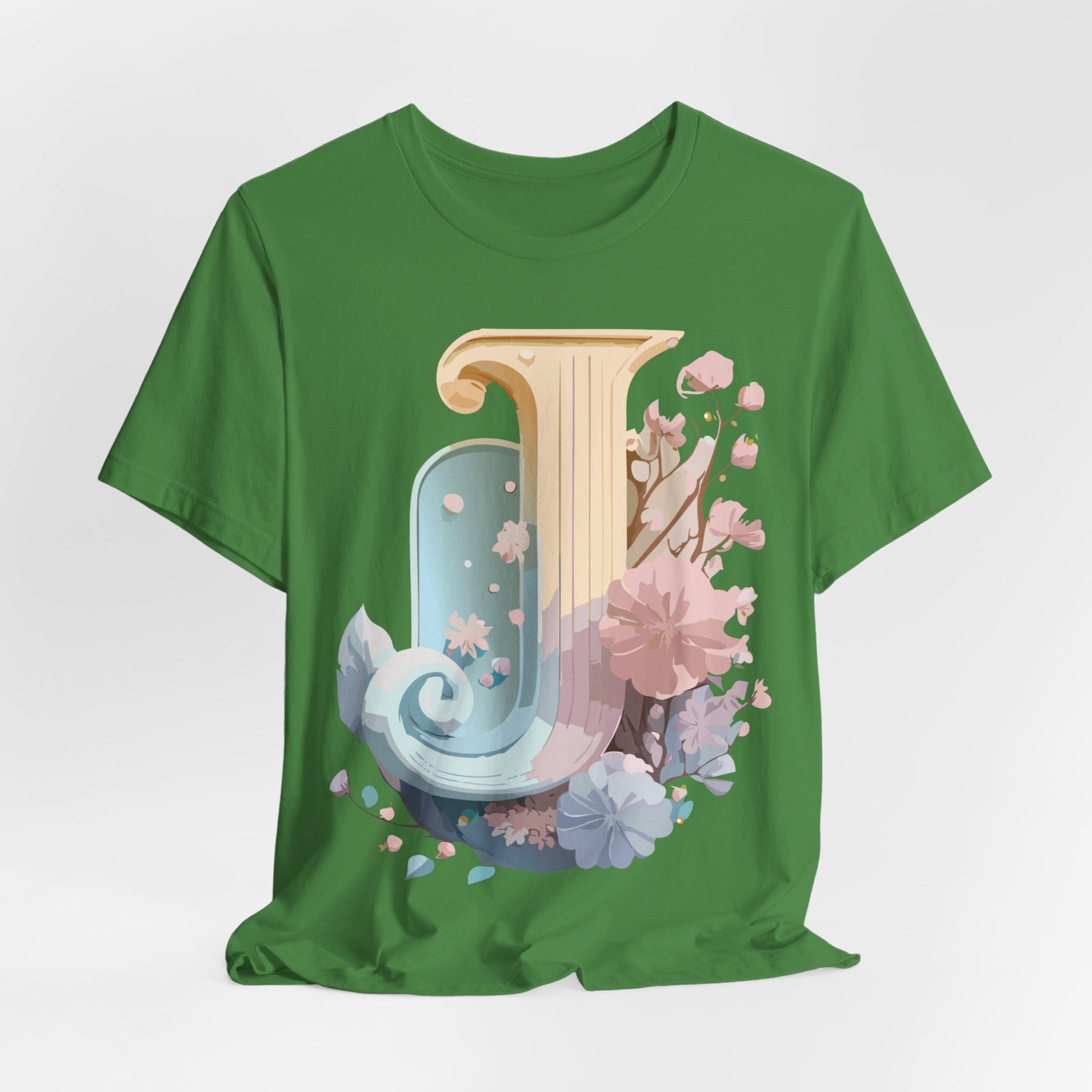 Natural Cotton Tee Shirt - Letters Collection - J Printify