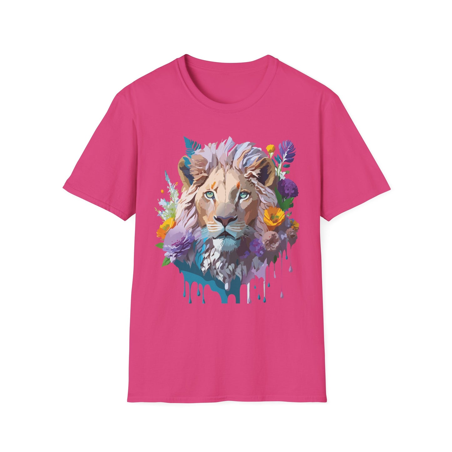 Lion Shirt, Shirt with Lion, Floral Lion Tee, Shirt with Animals