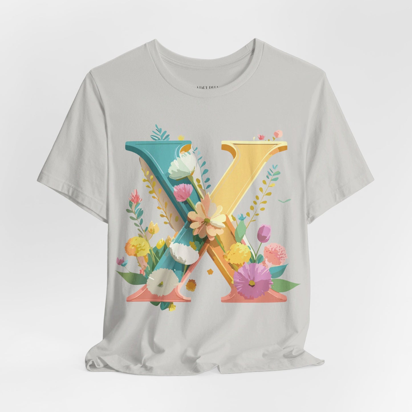 Natural Cotton Tee Shirt - Letters Collection - X Printify