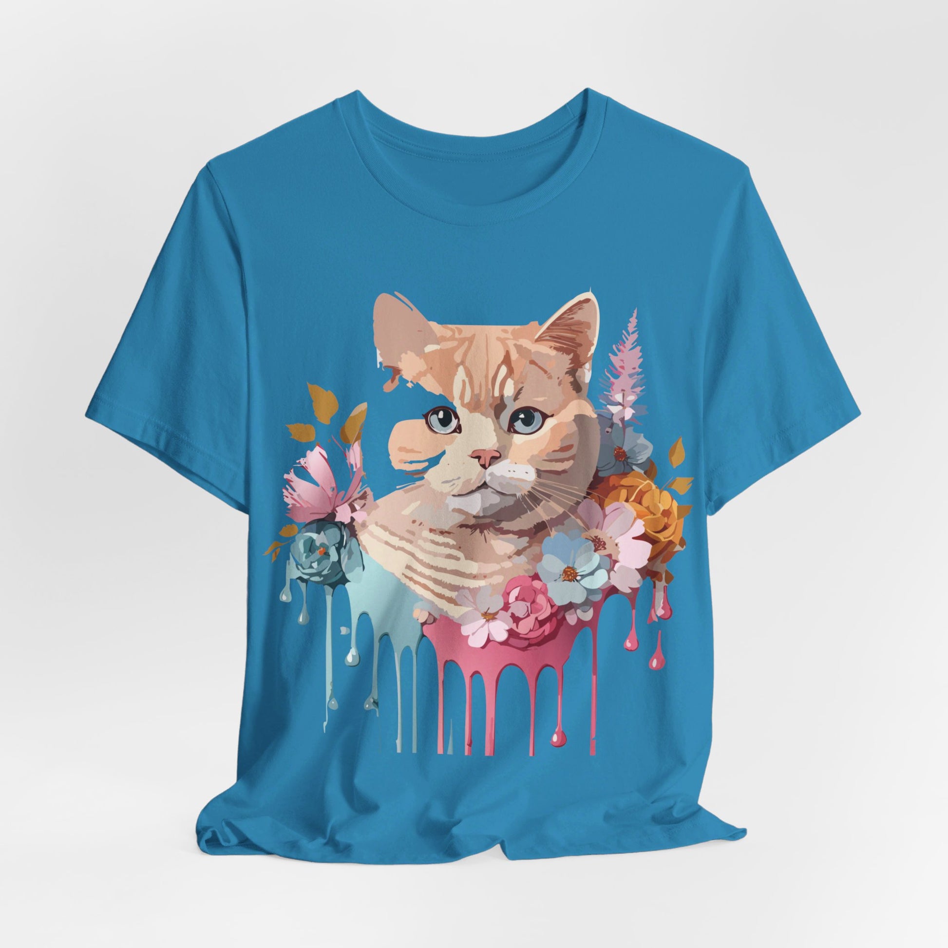 Natural Cotton Tee Shirt with Cat Printify