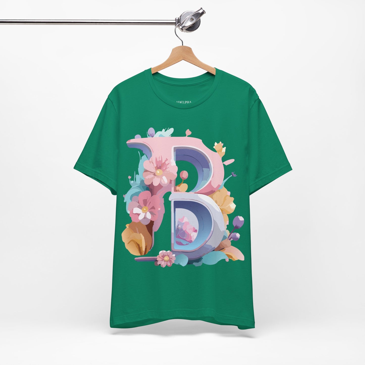 Natural Cotton Tee Shirt - Letters Collection - B Printify