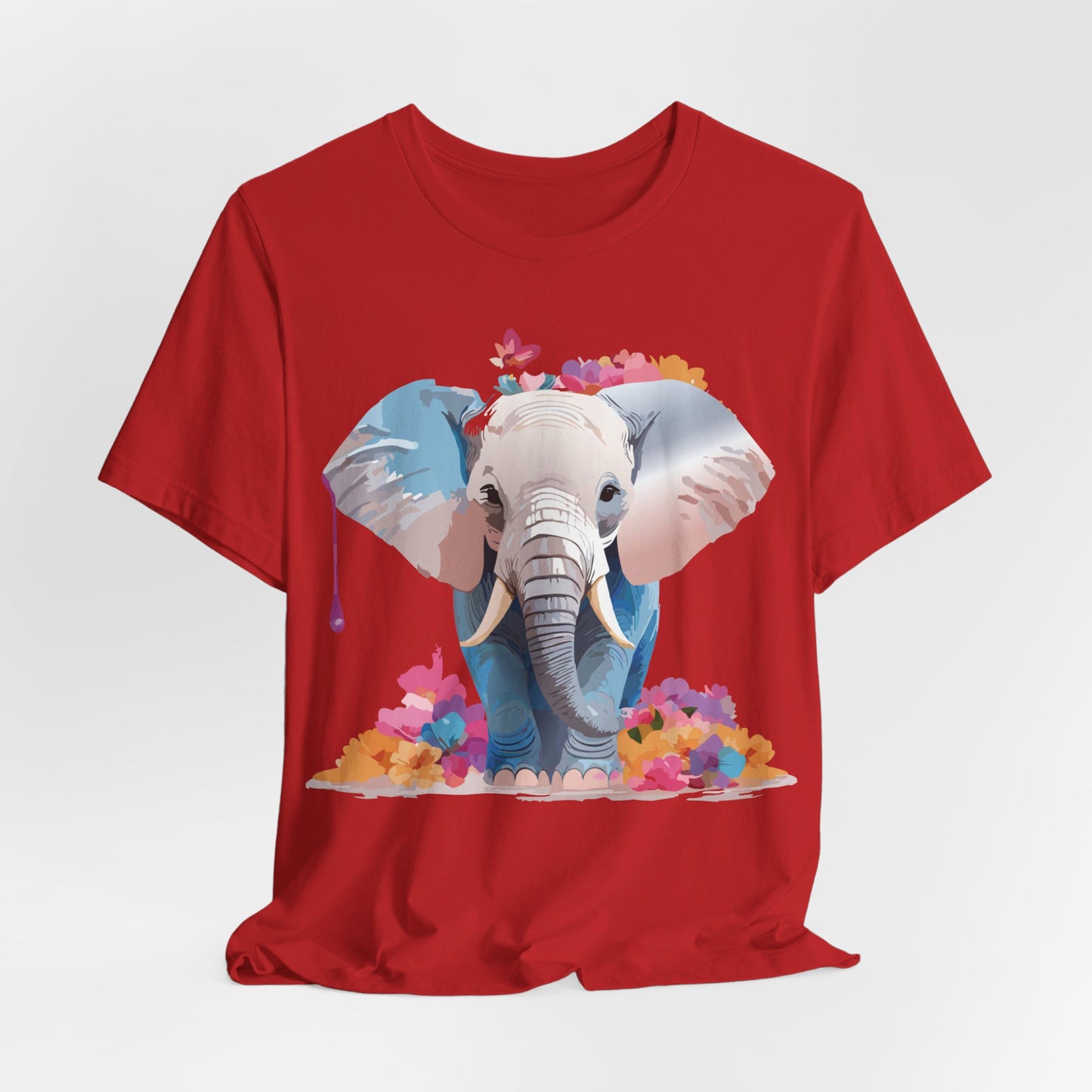 Natural Cotton Tee Shirt with Elephant Printify