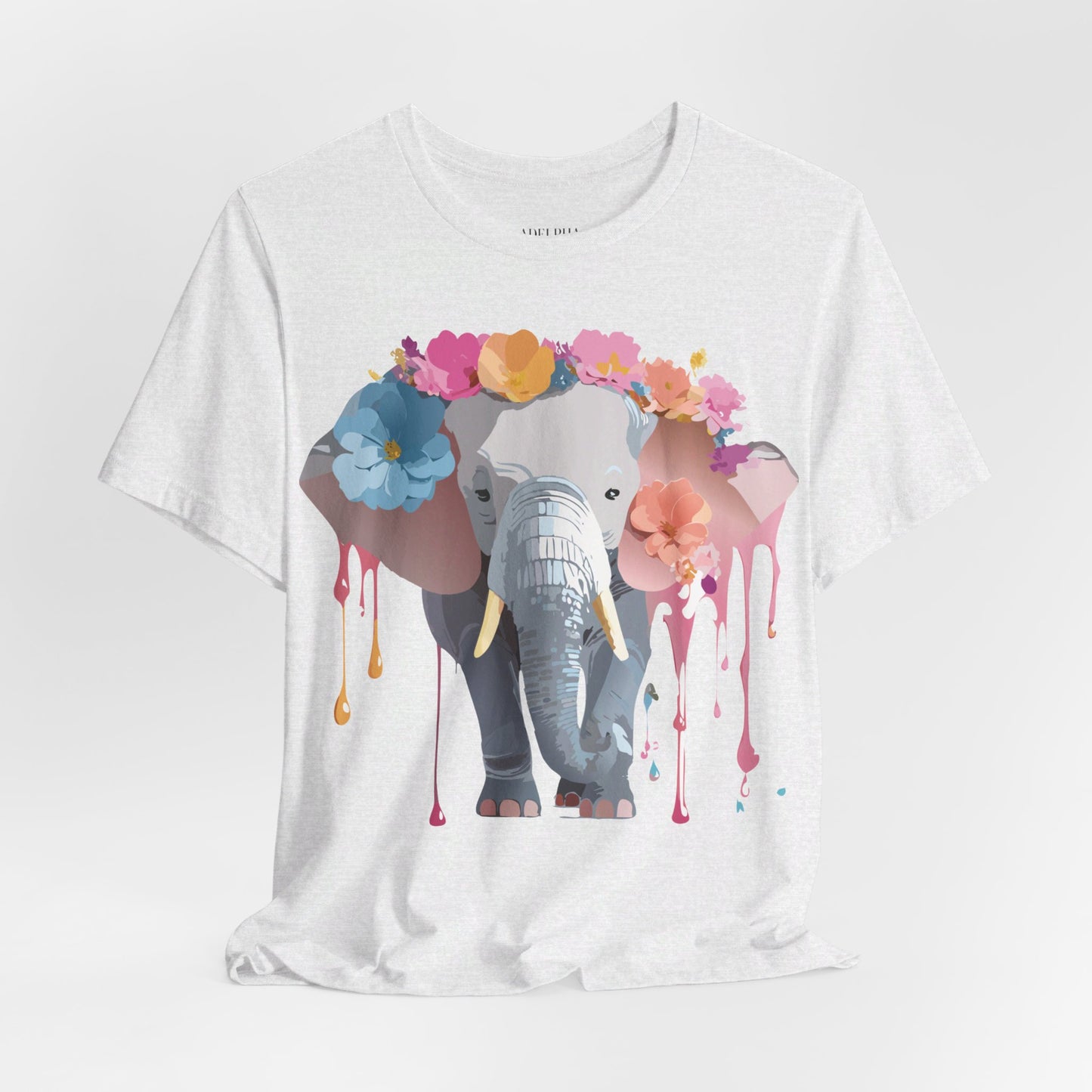 Natural Cotton Tee Shirt with Elephant Printify