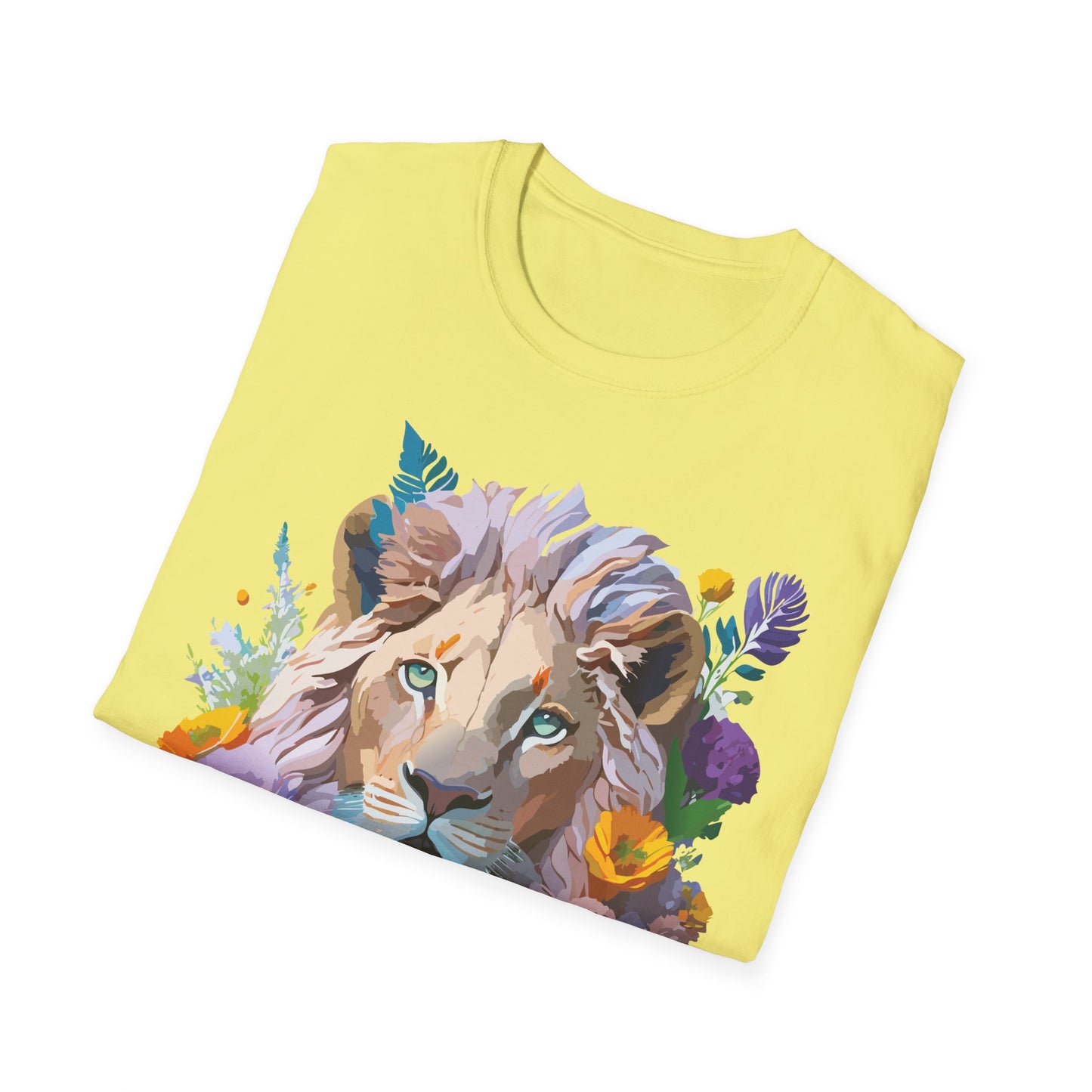 Lion Shirt, Shirt with Lion, Floral Lion Tee, Shirt with Animals