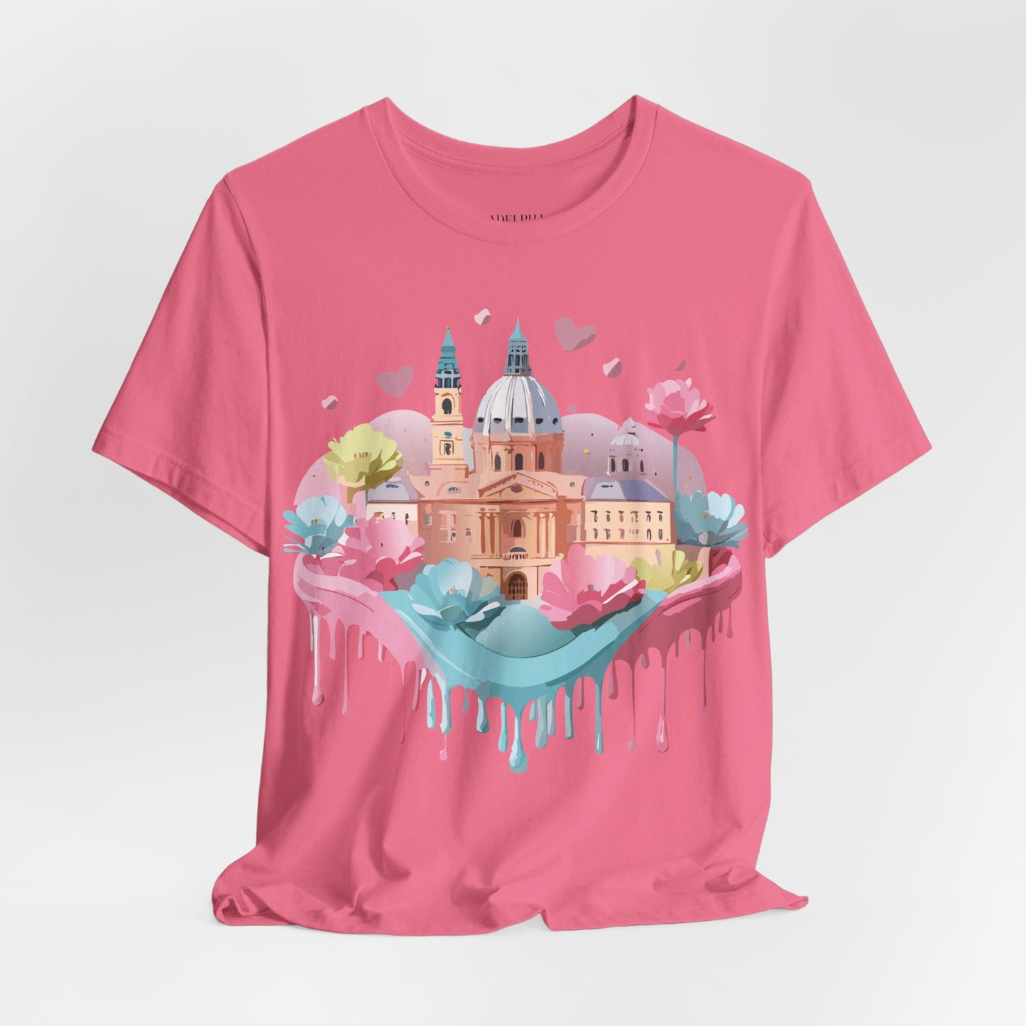 Natural Cotton Tee Shirt - Beautiful Places Collection - Prague Printify