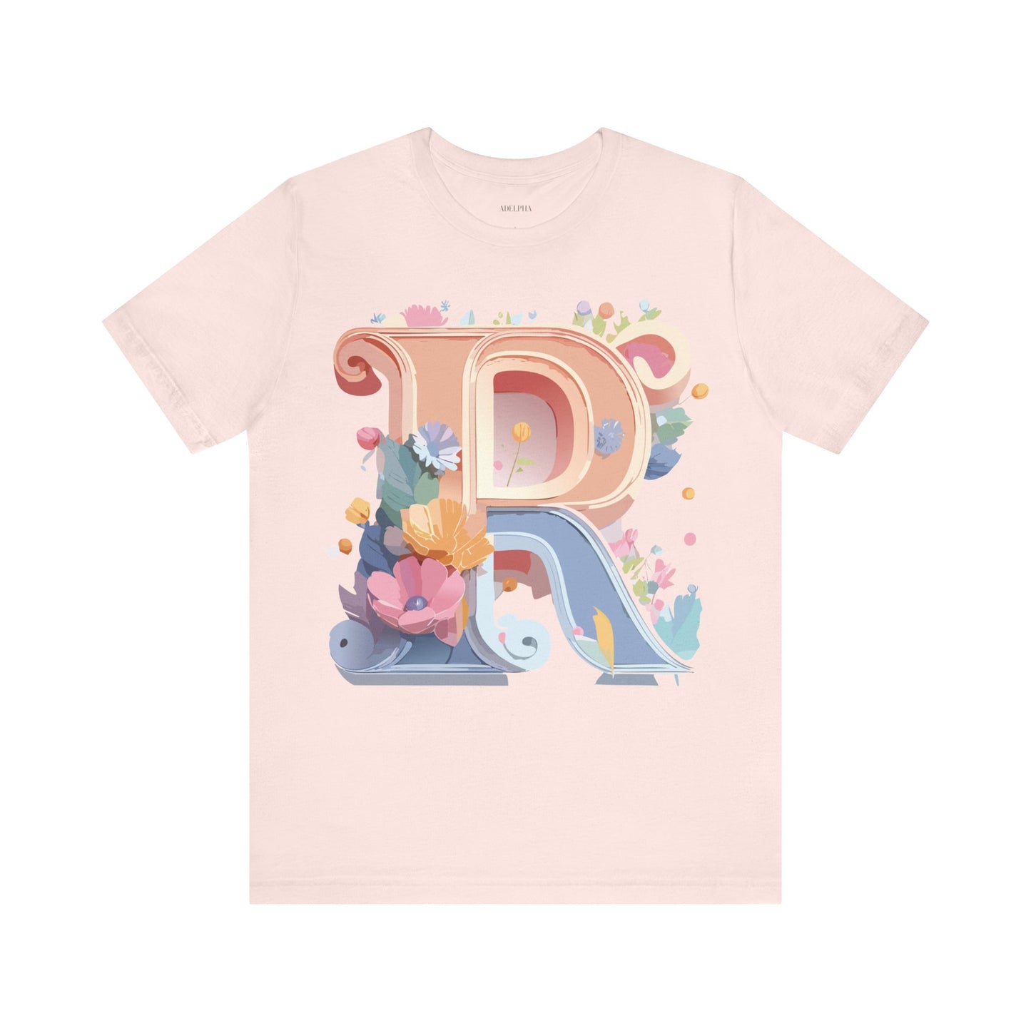 Natural Cotton Tee Shirt - Letters Collection - R Printify