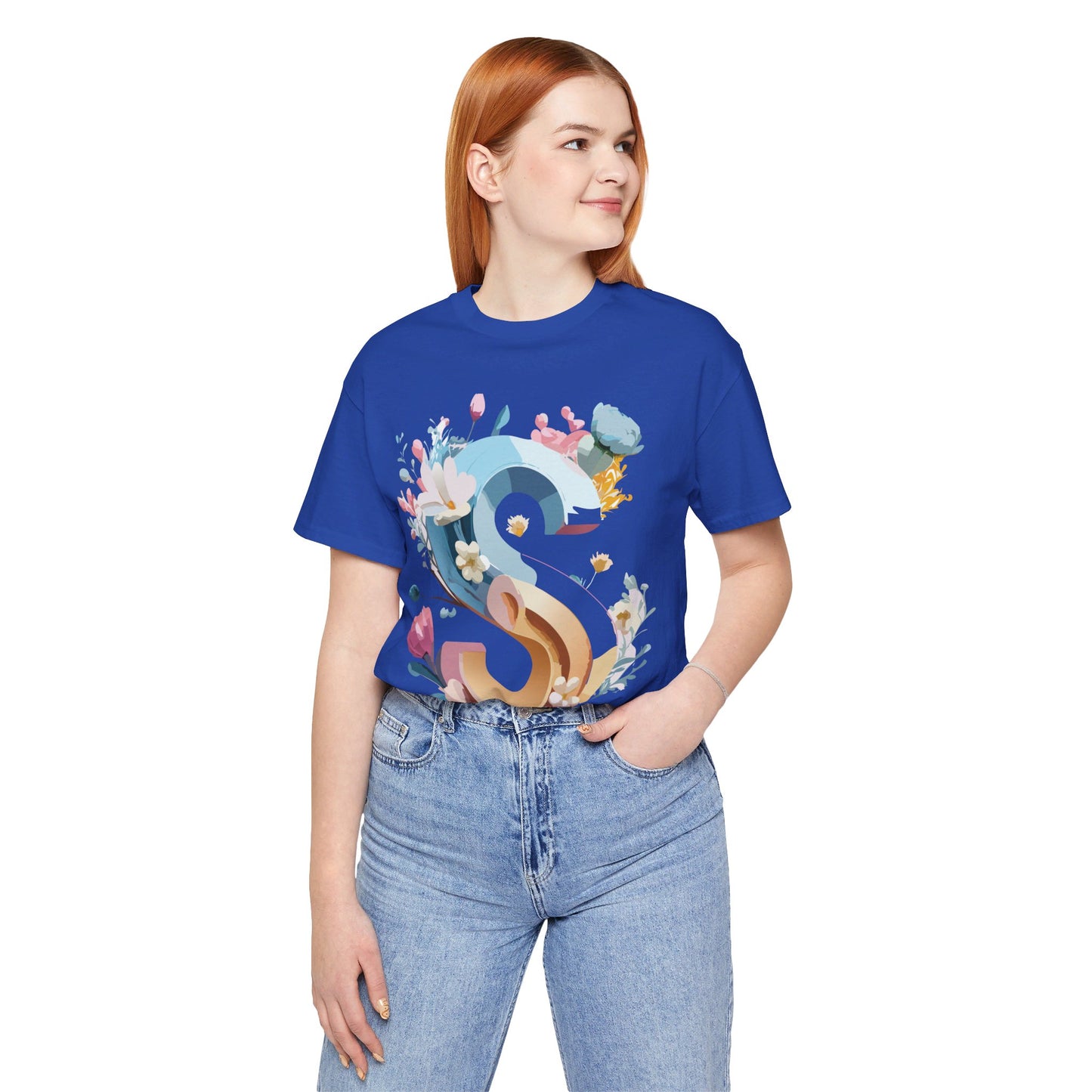 Natural Cotton Tee Shirt - Letters Collection - S Printify
