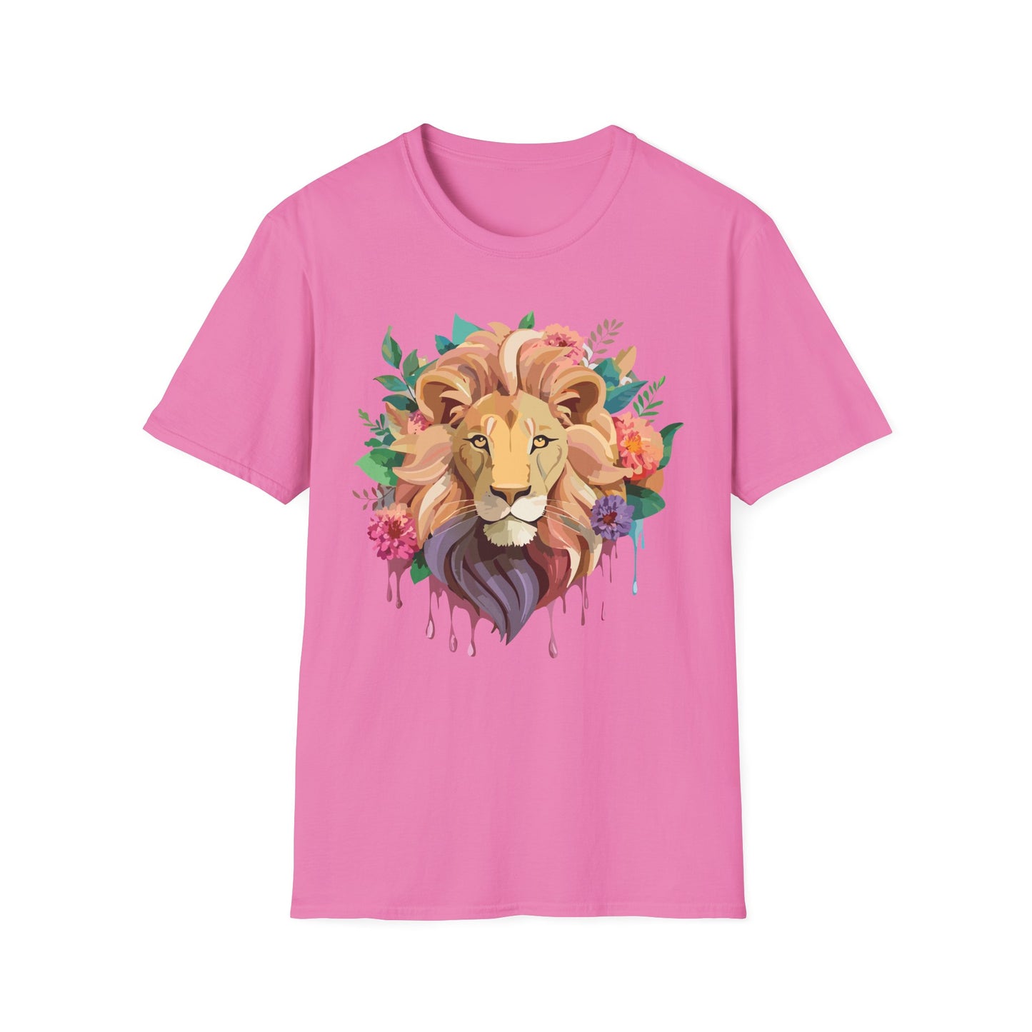 Lion Shirt, Shirt with Lion, Floral Lion Tee, Shirt with Animals
