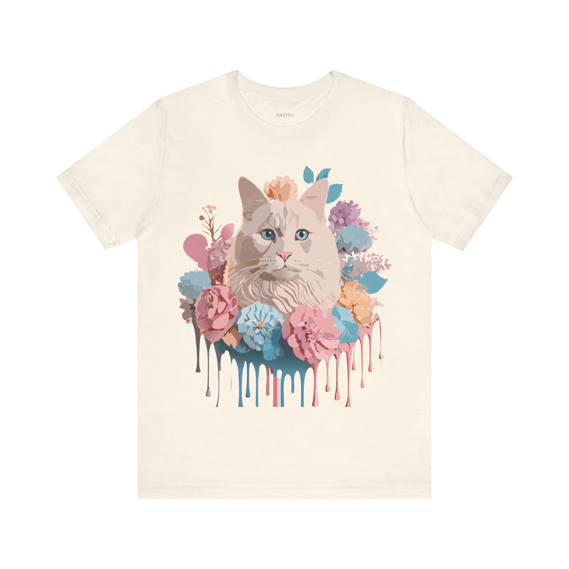 Natural Cotton Tee Shirt with Cat Printify