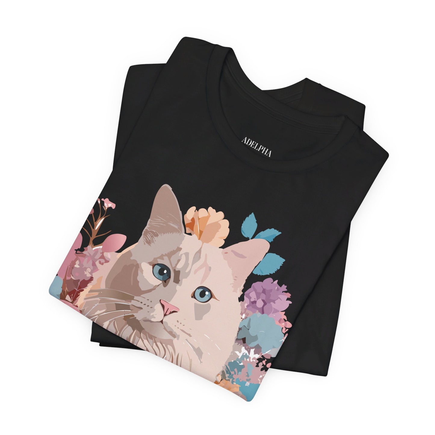 Natural Cotton Tee Shirt with Cat Printify