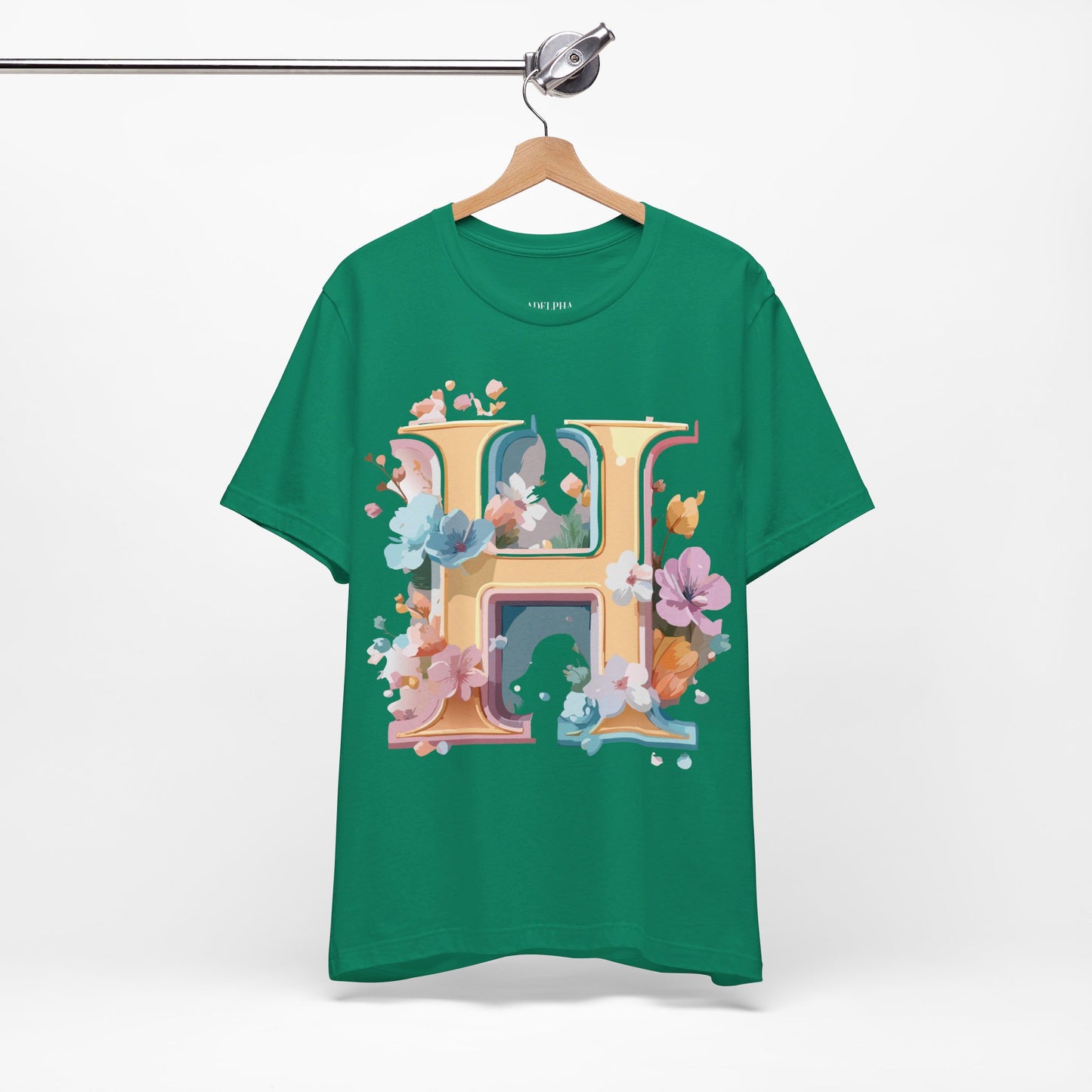 Natural Cotton Tee Shirt - Letters Collection - H Printify