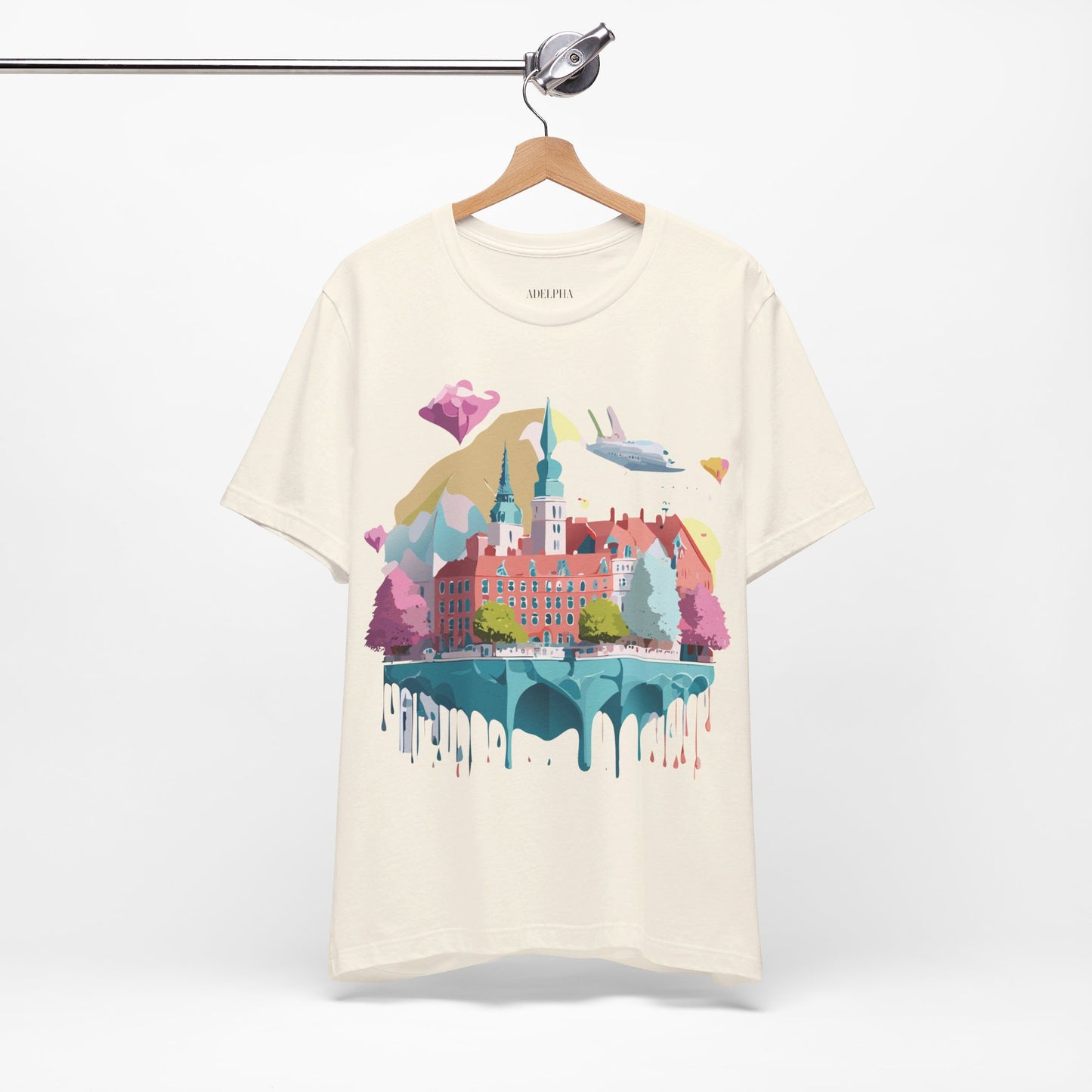 Natural Cotton Tee Shirt - Beautiful Places Collection - Warnemünde and Rostock - Germany Printify