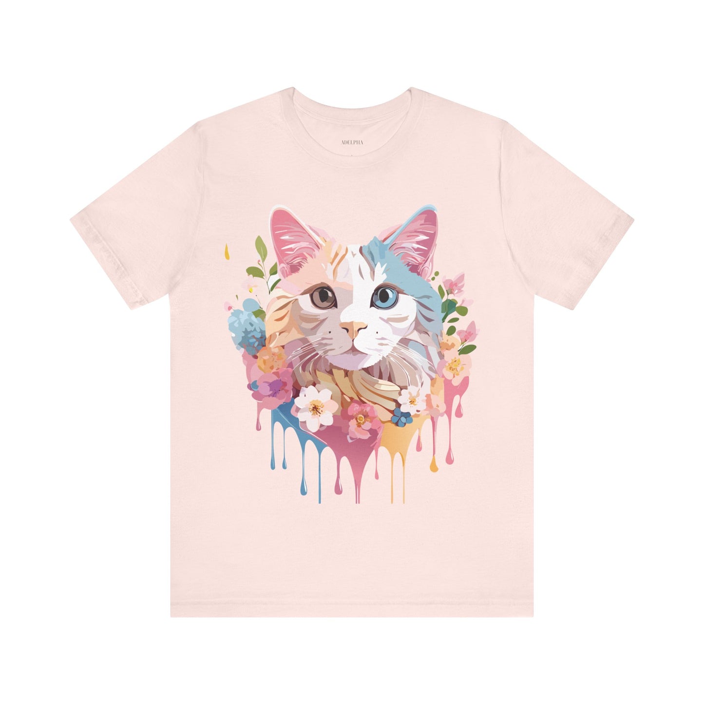 Natural Cotton Tee Shirt with Cat Printify