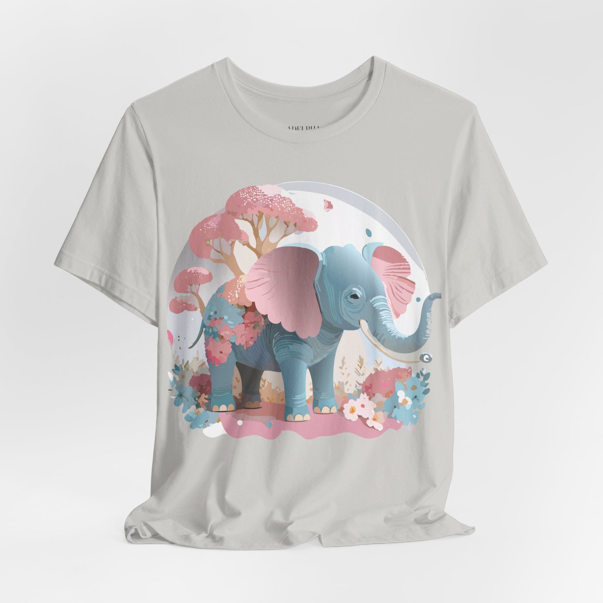 Natural Cotton Tee Shirt with Elephant Printify
