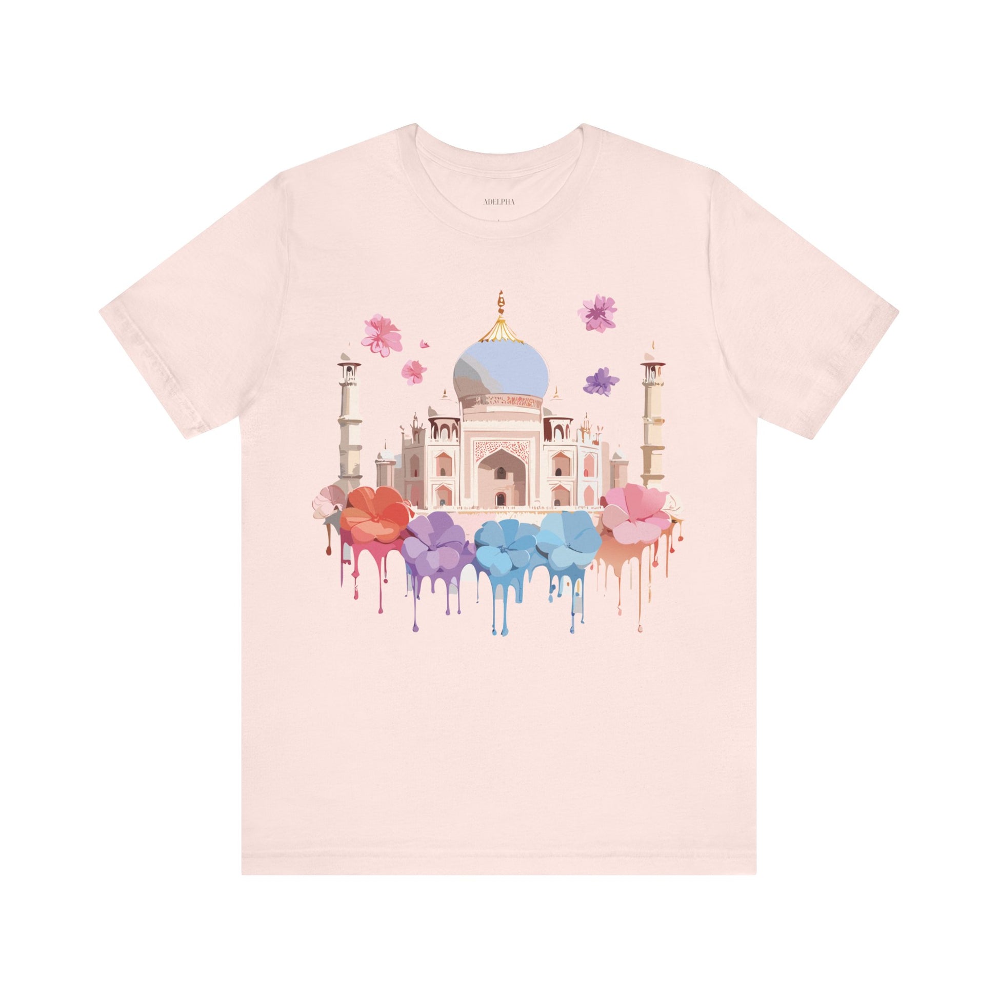 Natural Cotton Tee Shirt - Taj Mahal, India Printify
