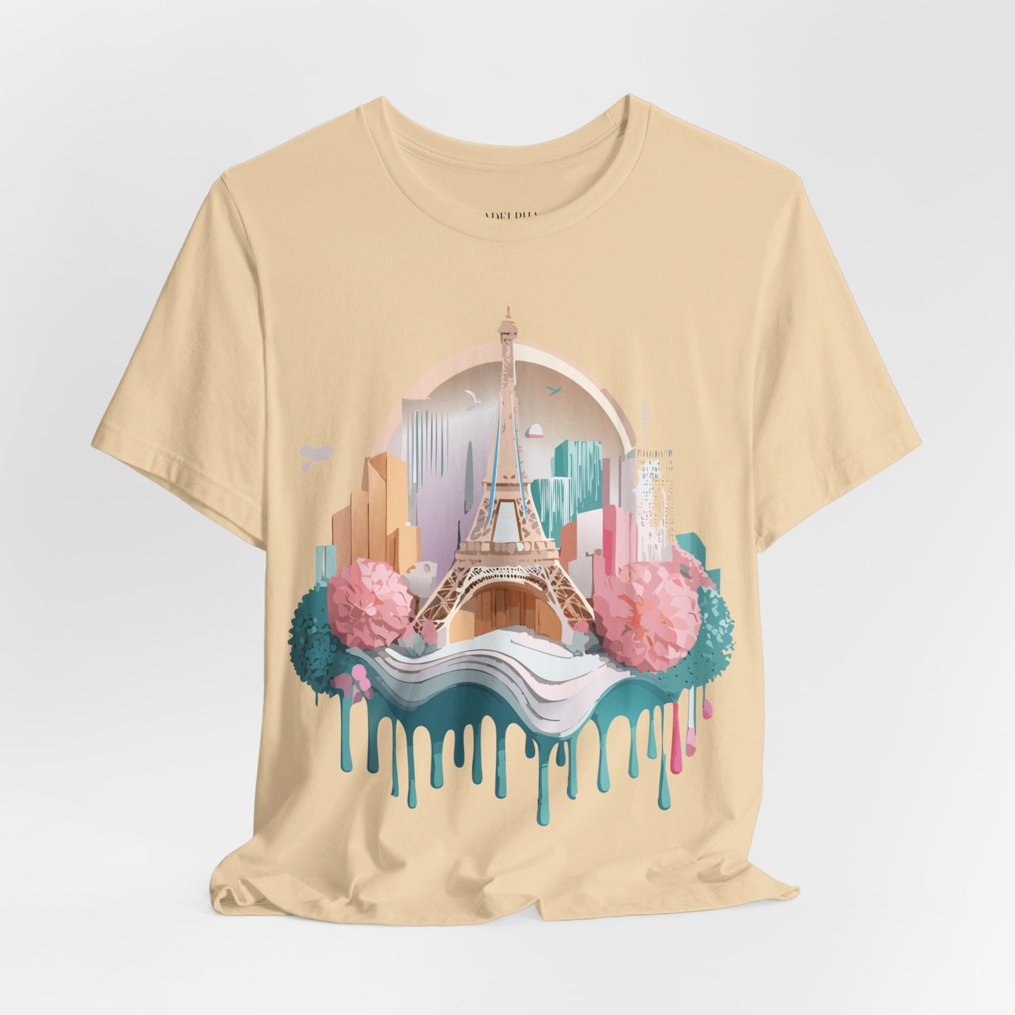 Natural Cotton Tee Shirt - Beautiful Places Collection - Paris Printify