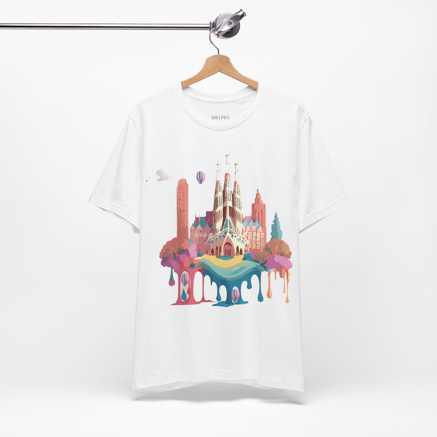 Natural Cotton Tee Shirt - Beautiful Places Collection - Barcelona Printify