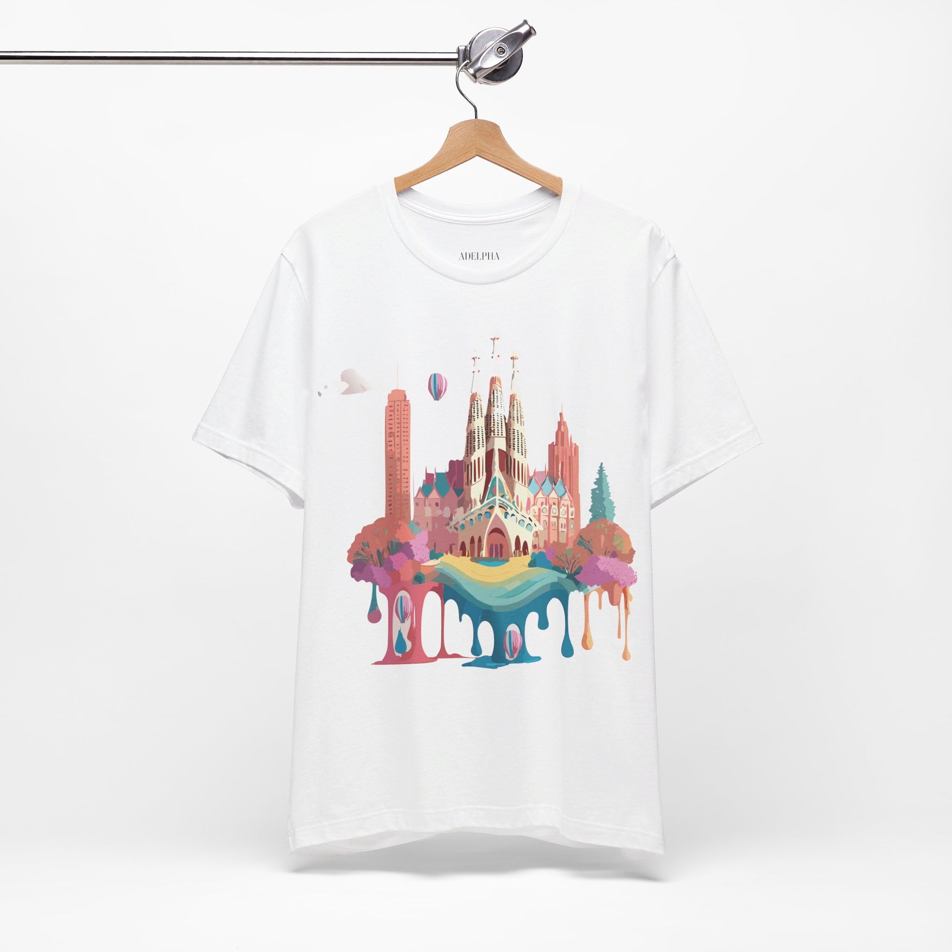 Natural Cotton Tee Shirt - Beautiful Places Collection - Barcelona Printify