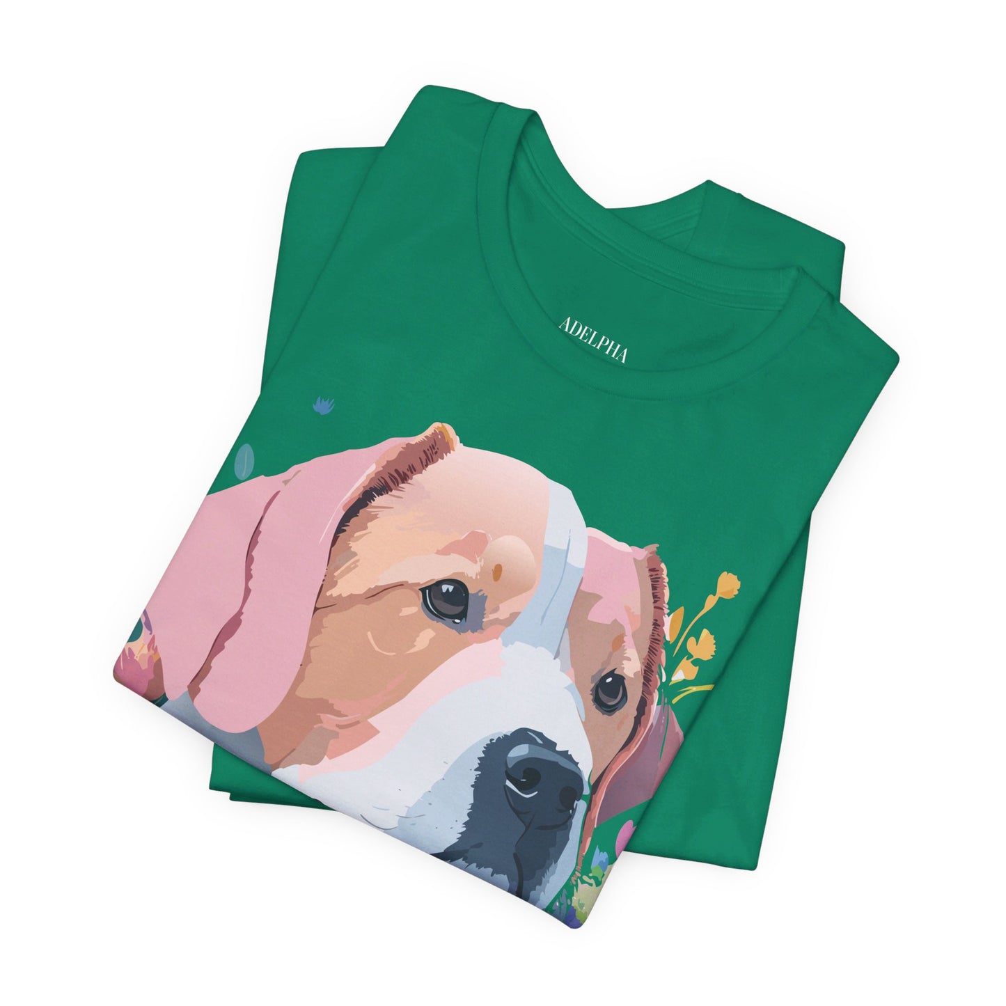 Natural Cotton Tee Shirt with Dog Printify