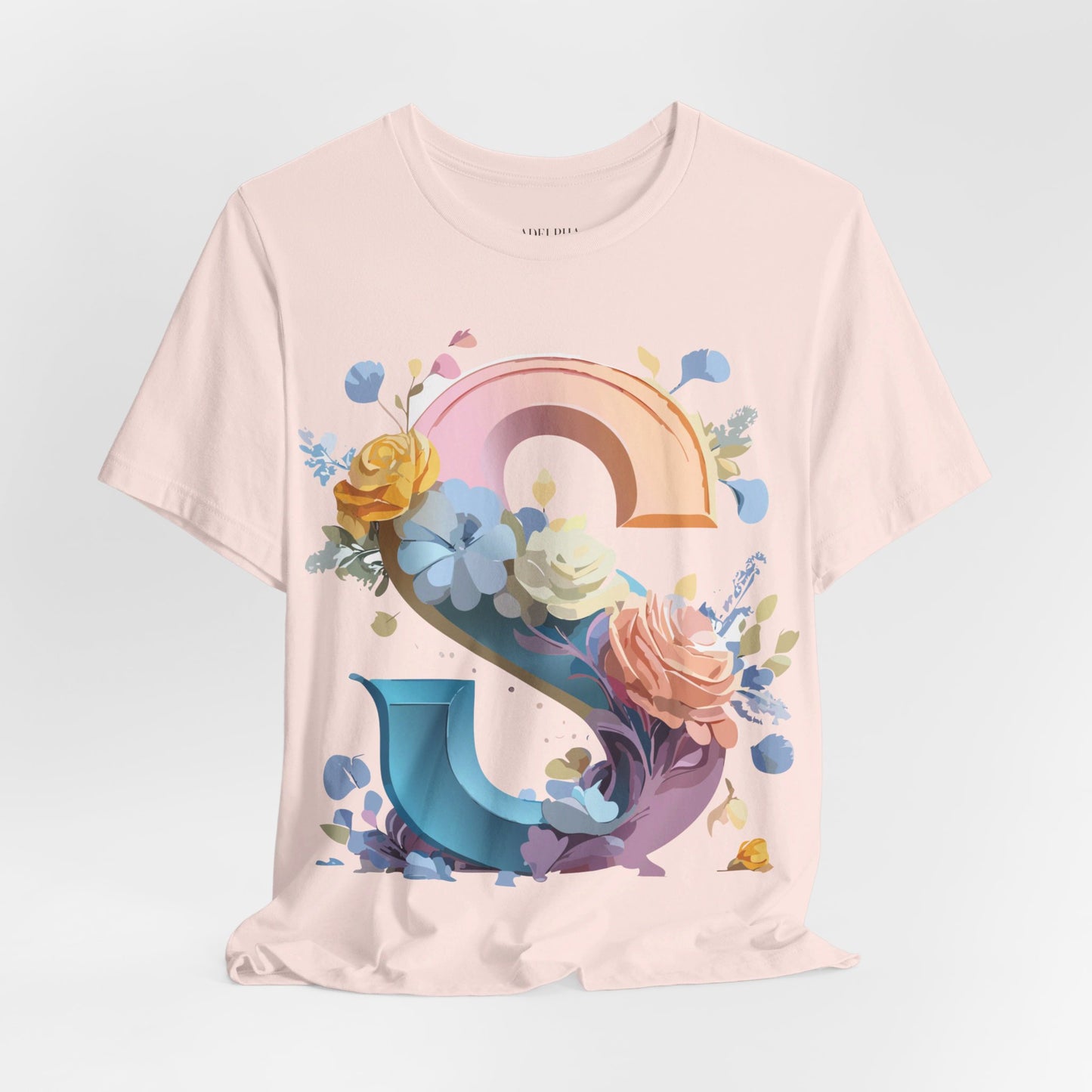Natural Cotton Tee Shirt - Letters Collection - S Printify