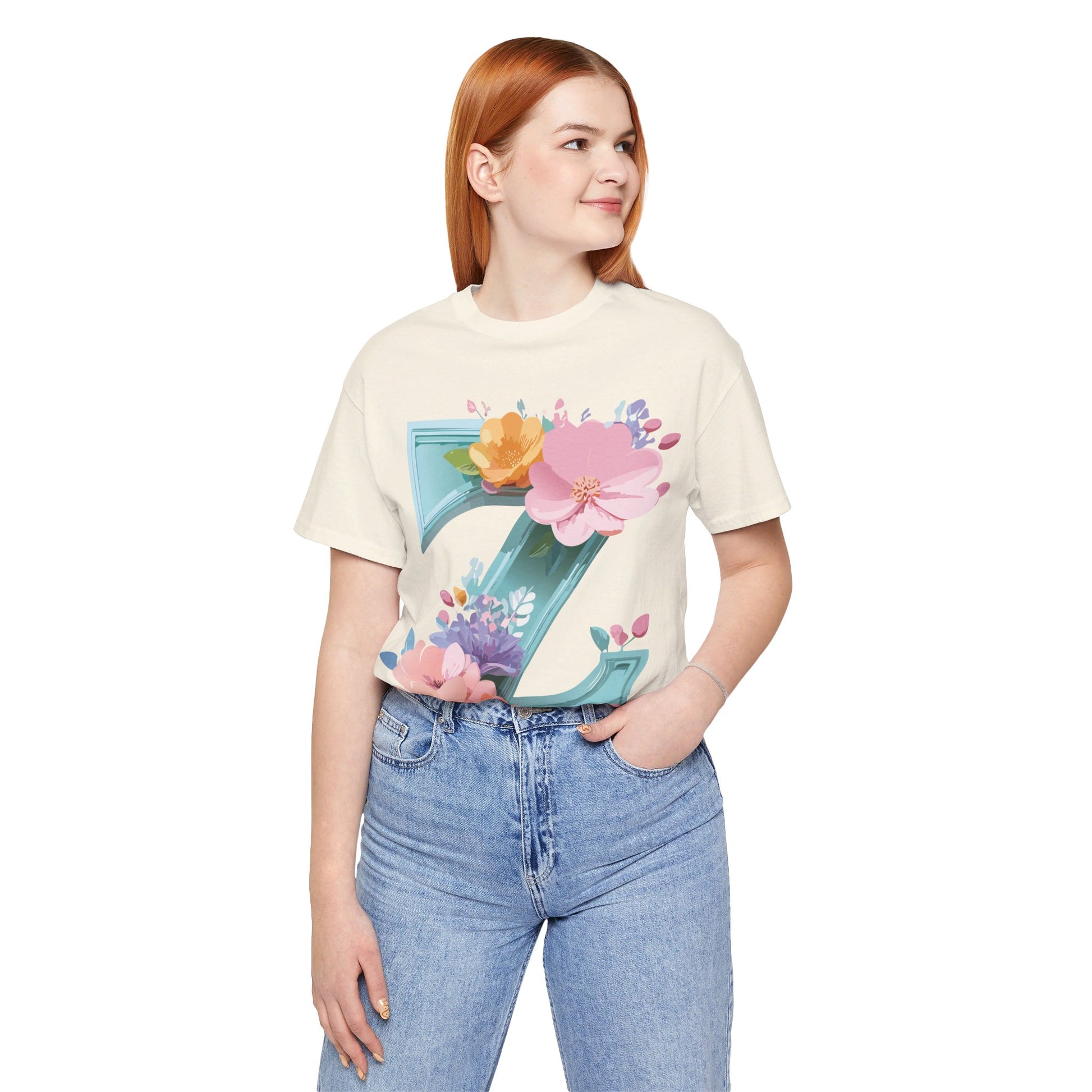 Natural Cotton Tee Shirt - Letters Collection - Z Printify