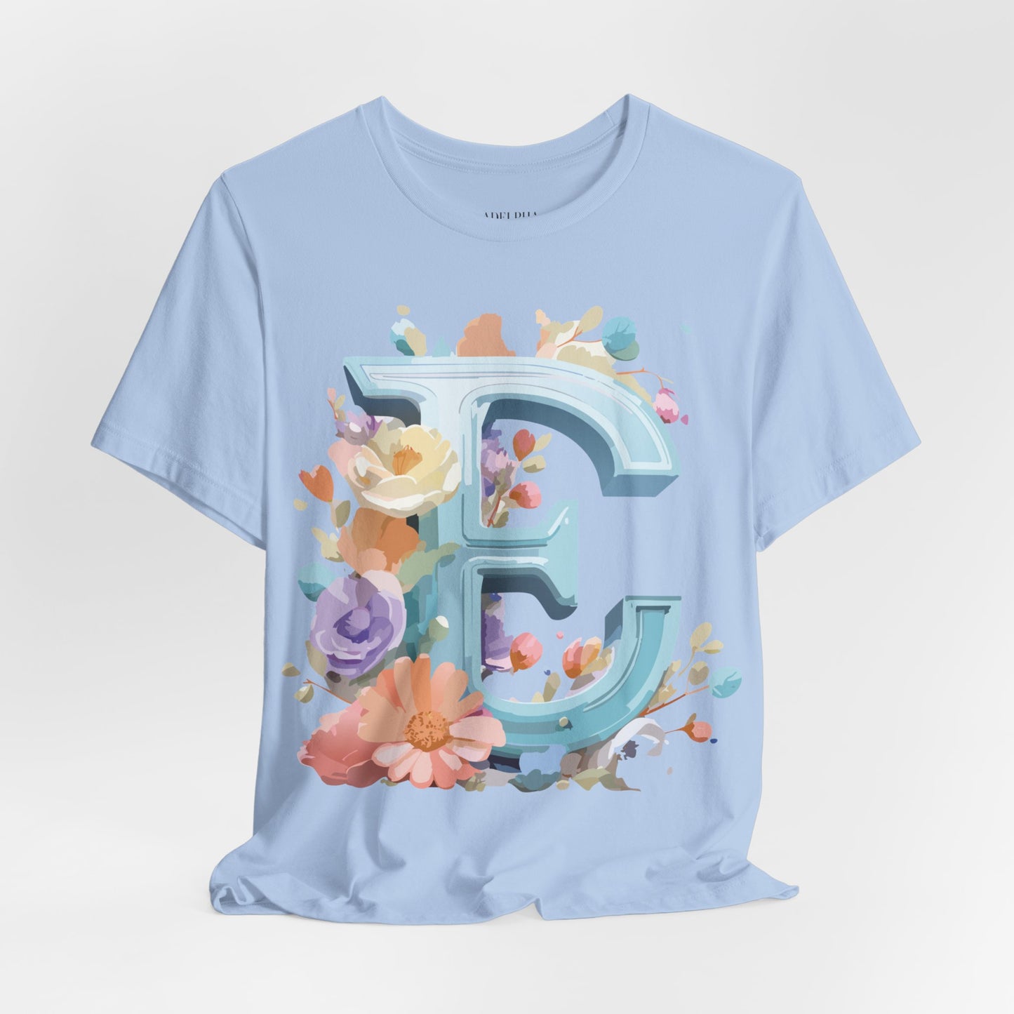 Natural Cotton Tee Shirt - Letters Collection - E Printify
