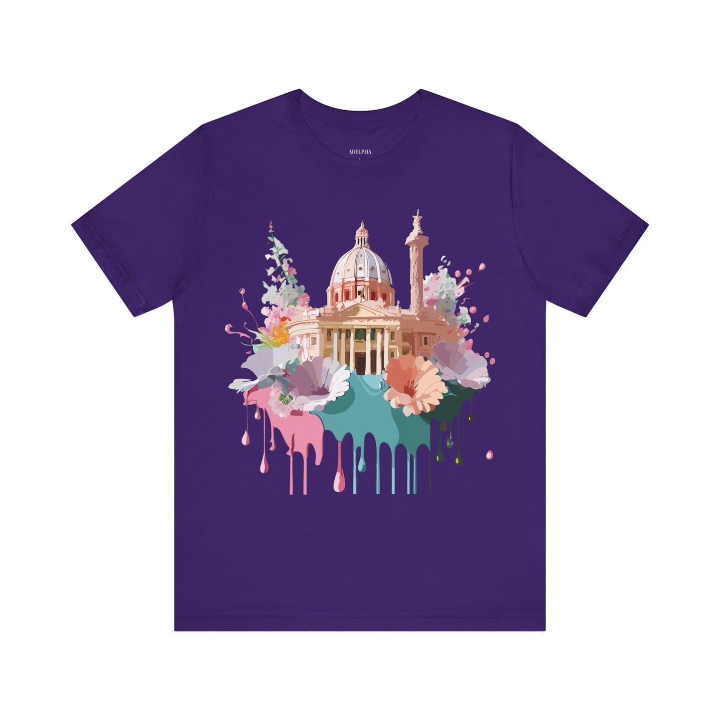 Natural Cotton Tee Shirt - Beautiful Places Collection - Rome Printify