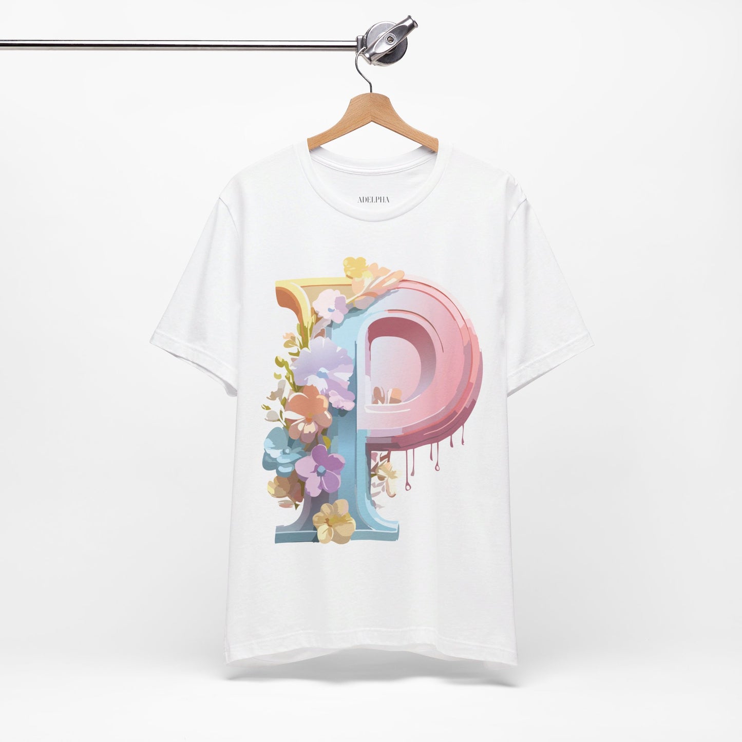 Natural Cotton Tee Shirt - Letters Collection - P Printify