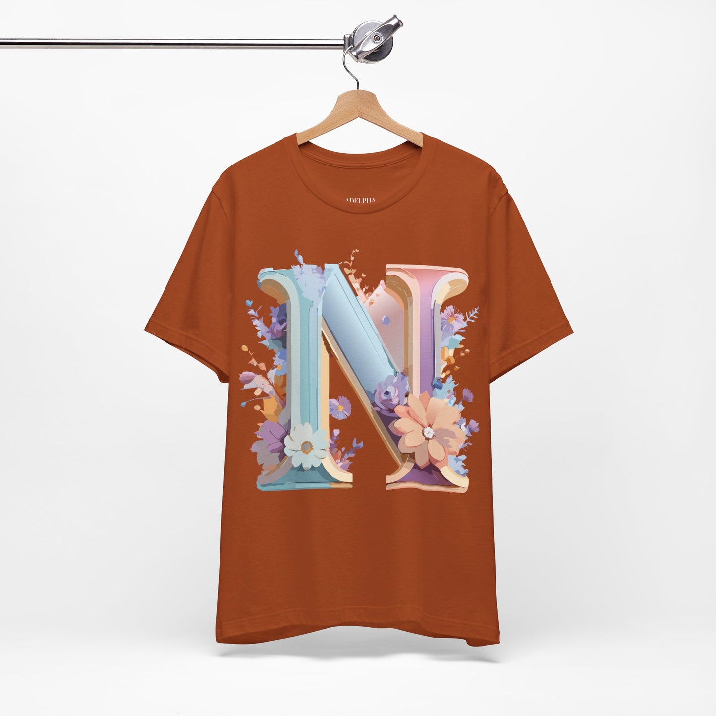 Natural Cotton Tee Shirt - Letters Collection - N Printify