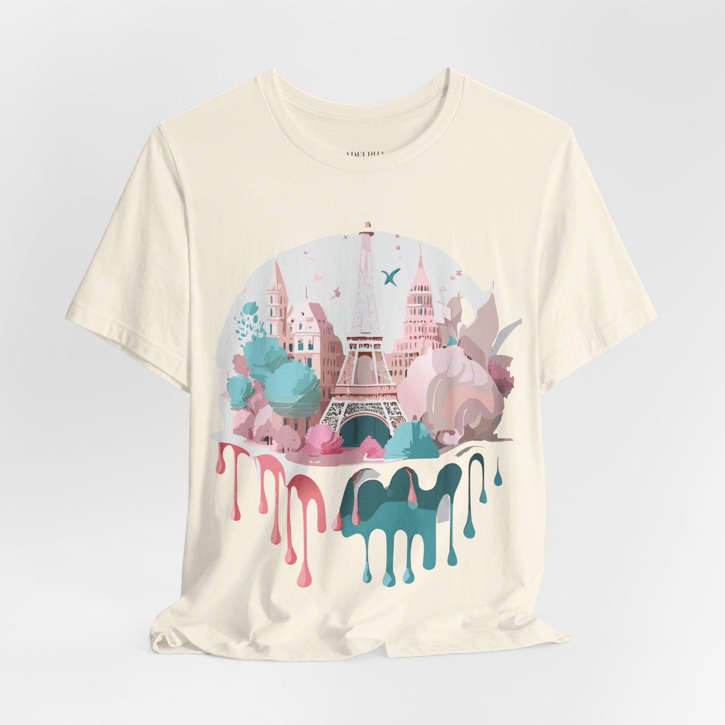 Natural Cotton Tee Shirt - Beautiful Places Collection - Paris Printify
