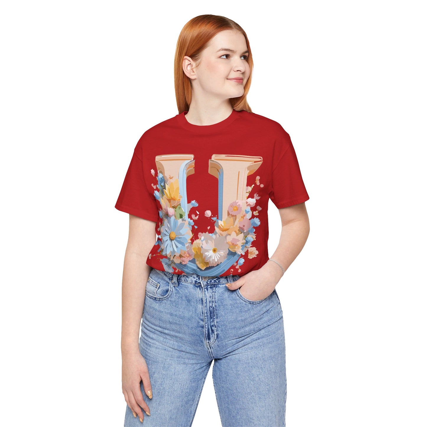 Natural Cotton Tee Shirt - Letters Collection - U Printify